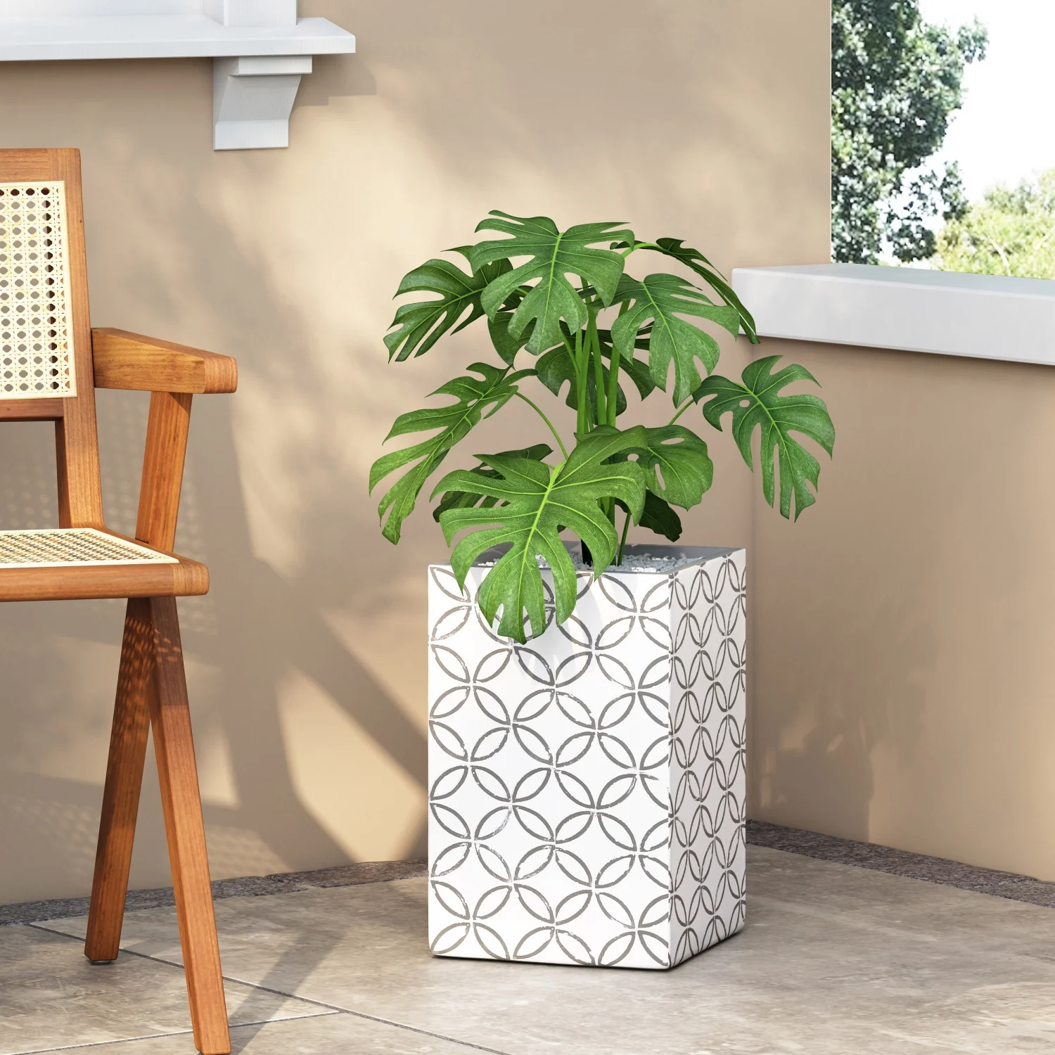 Beautiful  Modern  Large Size MGO Planter for Indoor and Outdoor Use - Elegant Decor for Your Home or Garden - Durable and Stylish Flower Pot for Plants and Flowers - Contemporary Design