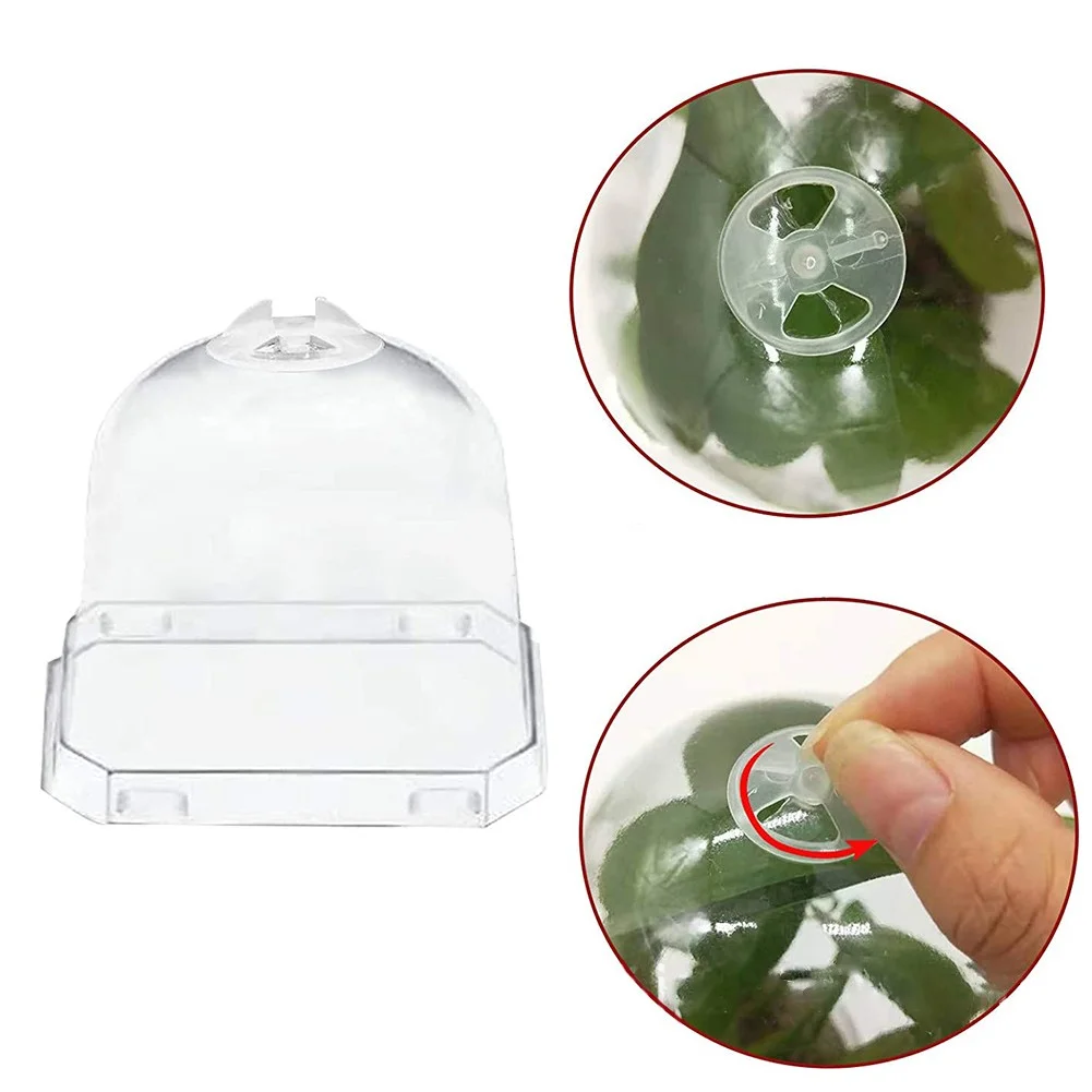 10 Pcs Plant Nursery Pots with Humidity Dome Small Plastic Square Flower Pot