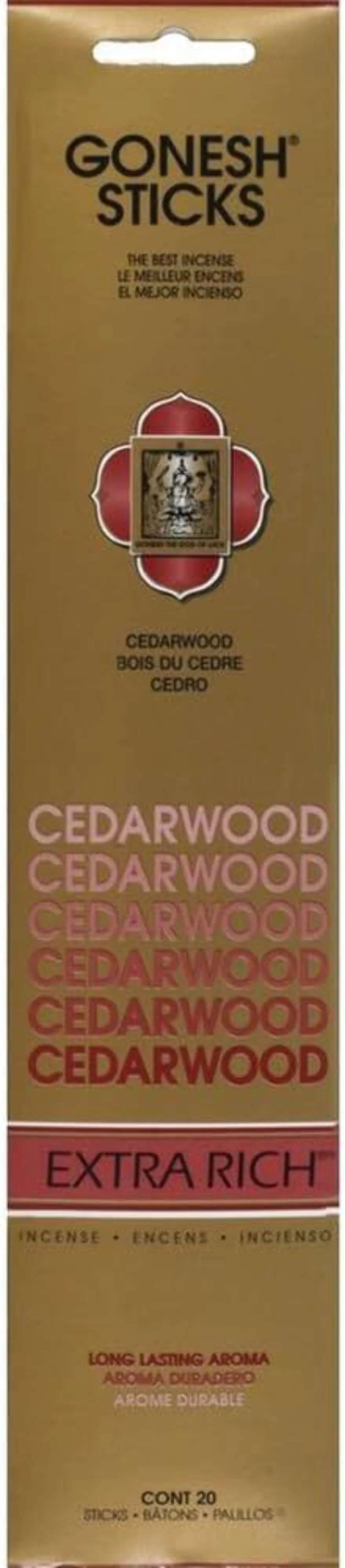 Gonesh Extra Rich Cedarwood Incense 20 Sticks