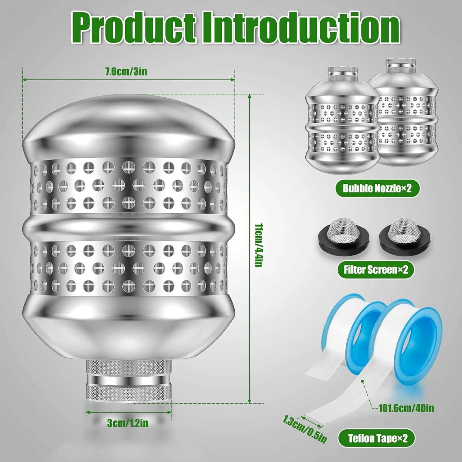 Bubbler Sprinkler Heads 3/4 15 Thread Aluminum Diffuser Flood Nozzle With Tape Gentle Flow Metal Bubbler Sprinkler Head Gentle Garden Watering Soaker Sprinkler For Garden Yard