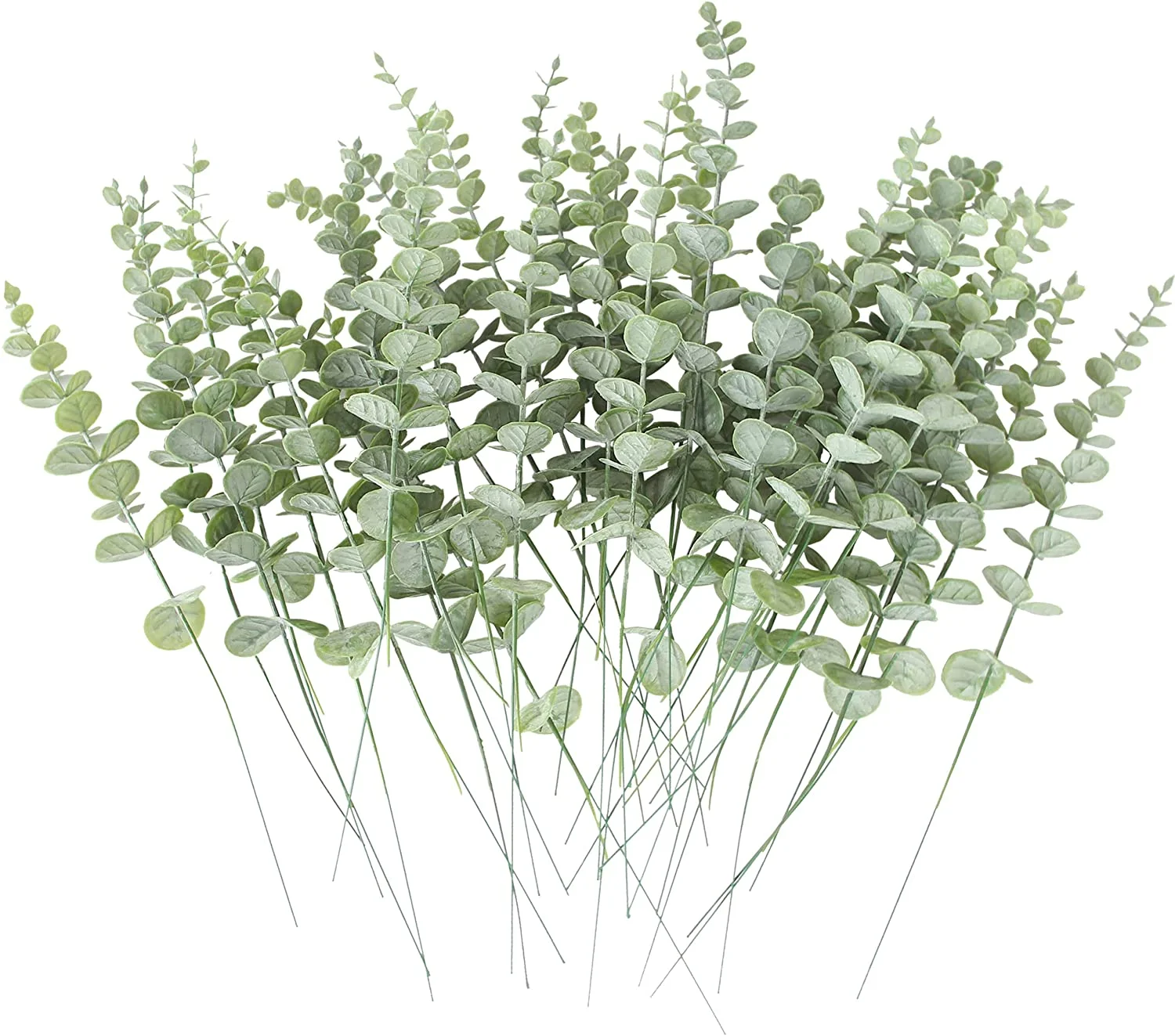 Sinhoon 36pcs Real Touch Leaf Artificial Eucalyptus Stem Faux Eucalyptuses Wedding Flower Bouquet Centerpiece Home Decor