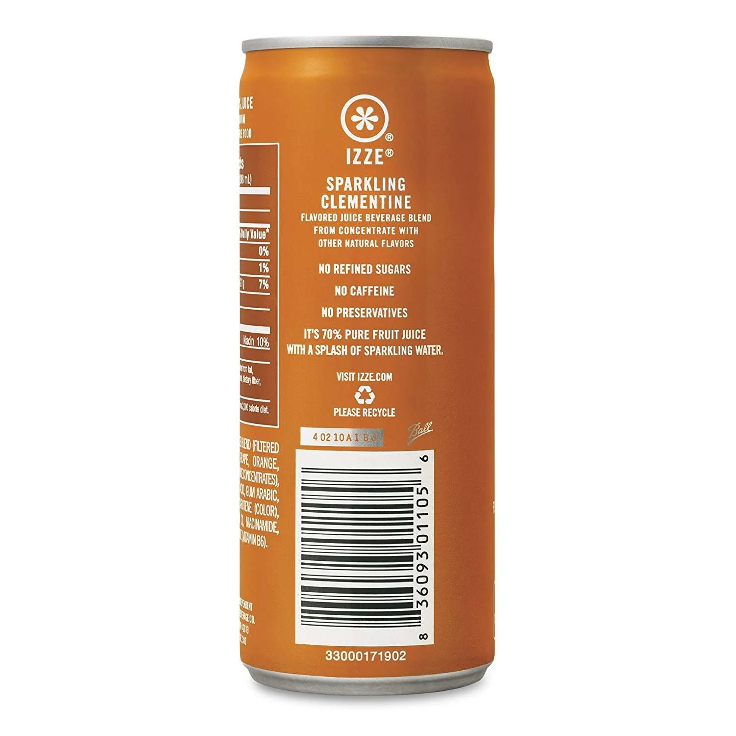 IZZE Sparkling Juice, Clementine, 8.4 oz Cans, 24 Count