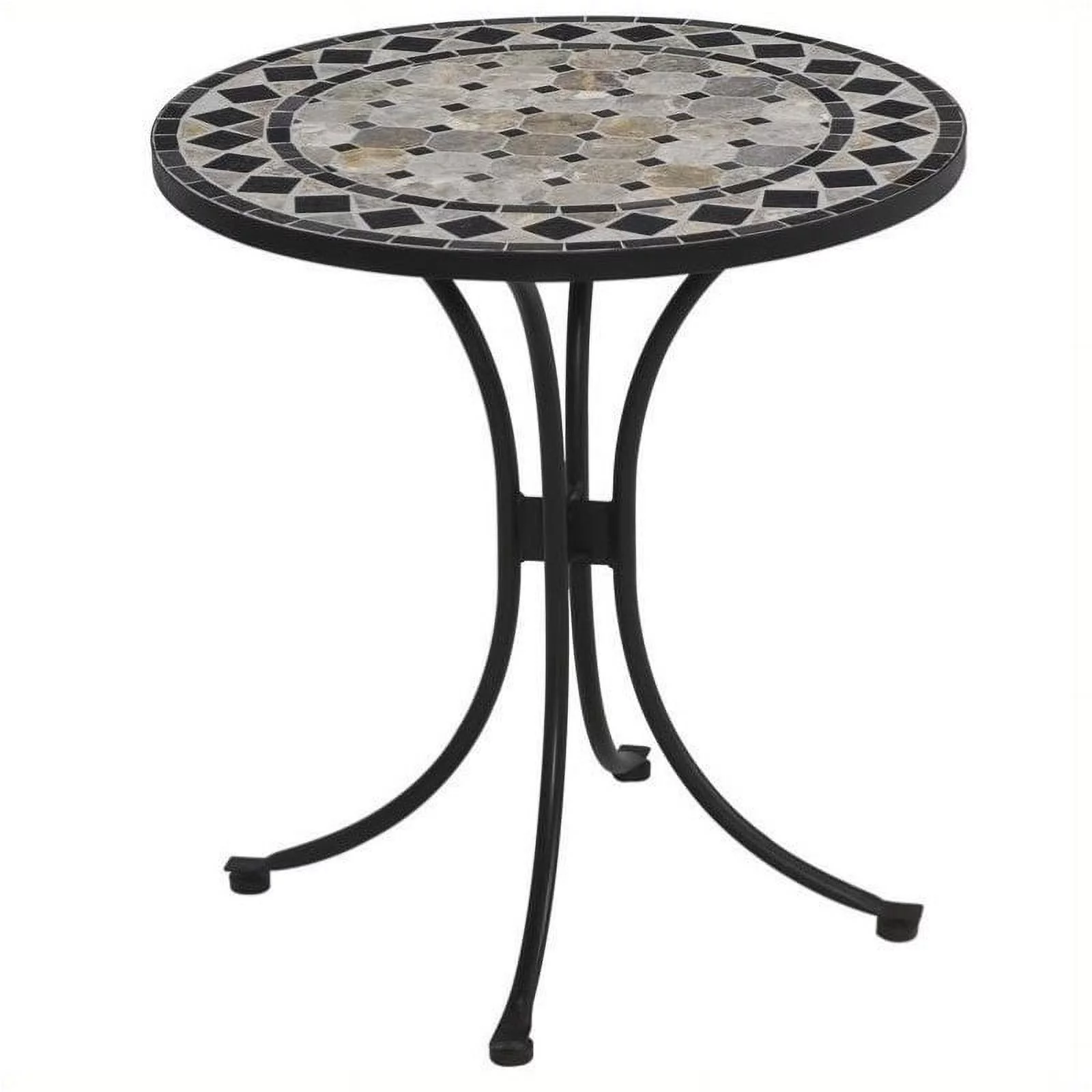 Bowery Hill Patio Bistro Table in Black and Gray