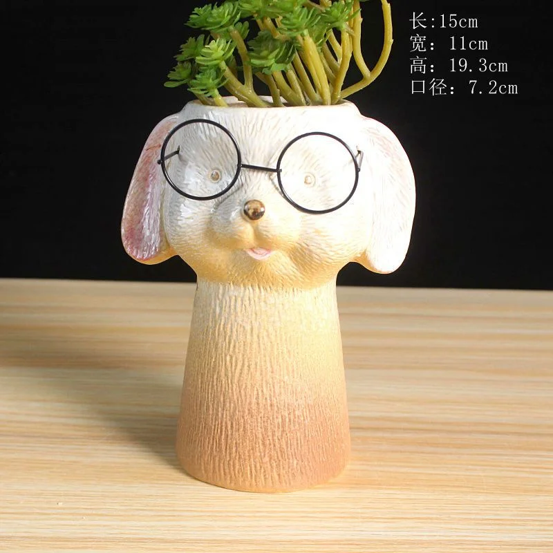 Rustic Ceramic Succulent Planter - Creative Animal Shaped Plant Pot