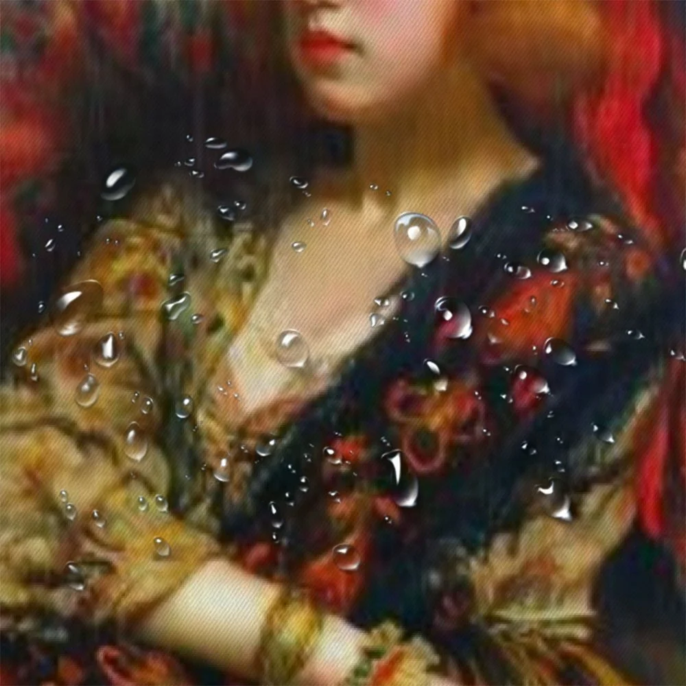 Awypu Bathroom Shower Curtain Set with Hooks Waterproof Odalisque Wall Art White