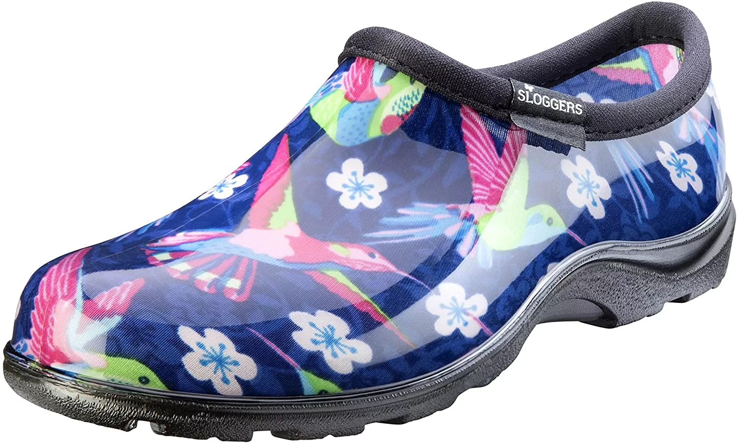 Sloggers Womens Rain and Garden Shoe, Pink Hummingbird Print, Size 9