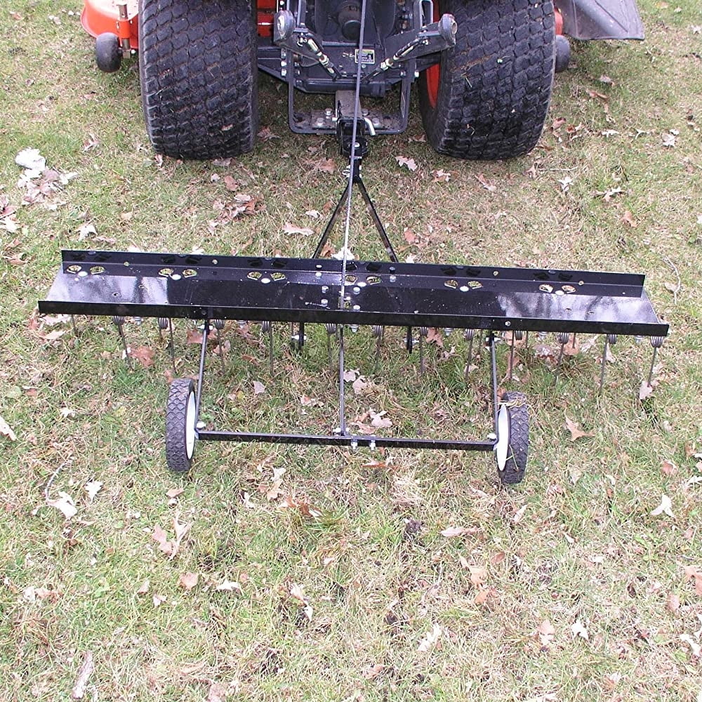 Yard Tuff DT-48T Steel Tine Tow Behind Lawn Dethatcher Pull Attachment, 48 Inch