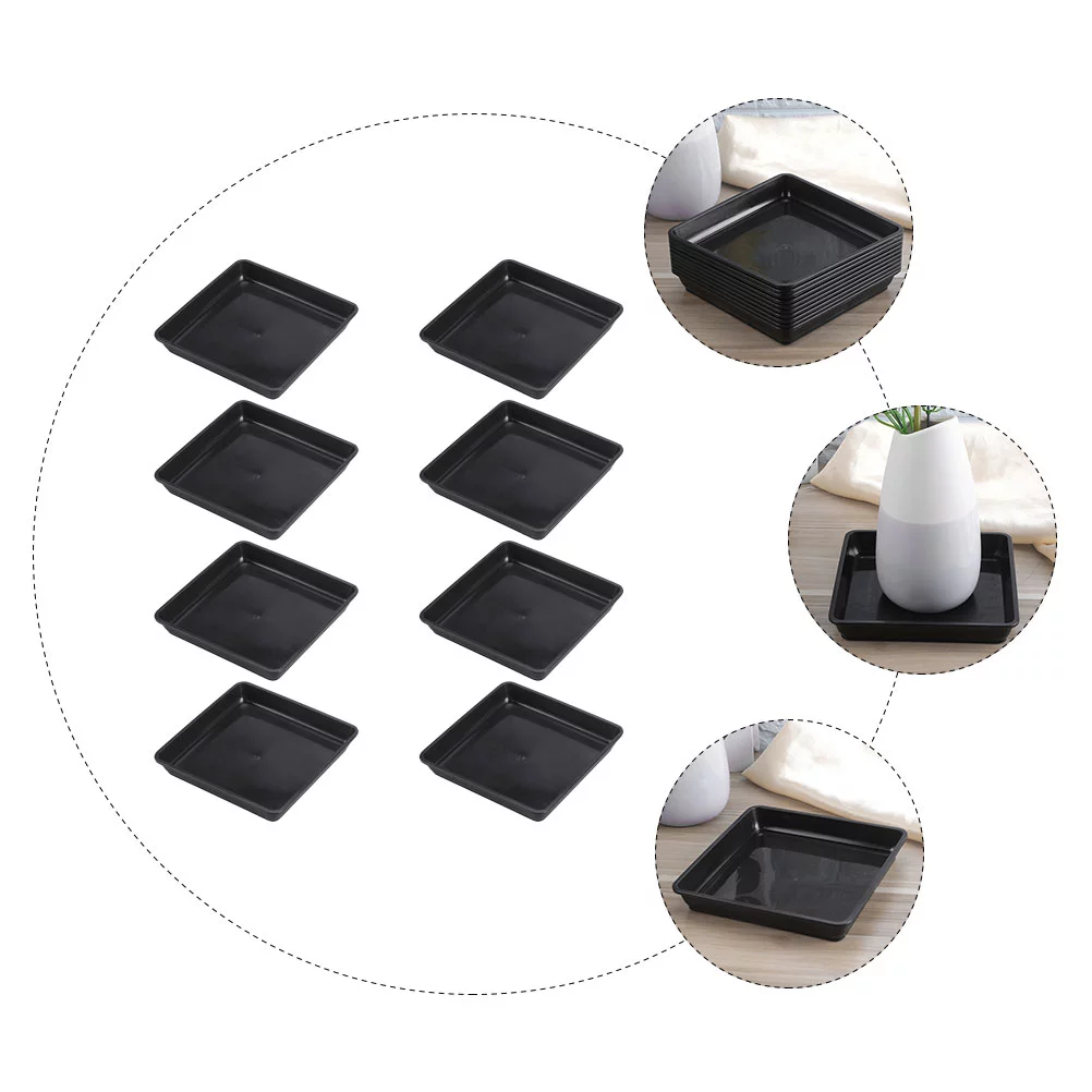 8pcs Plastic Flower Pot Tray Bonsai Tray Square Bonsai Durable Tray Square Planter Saucer