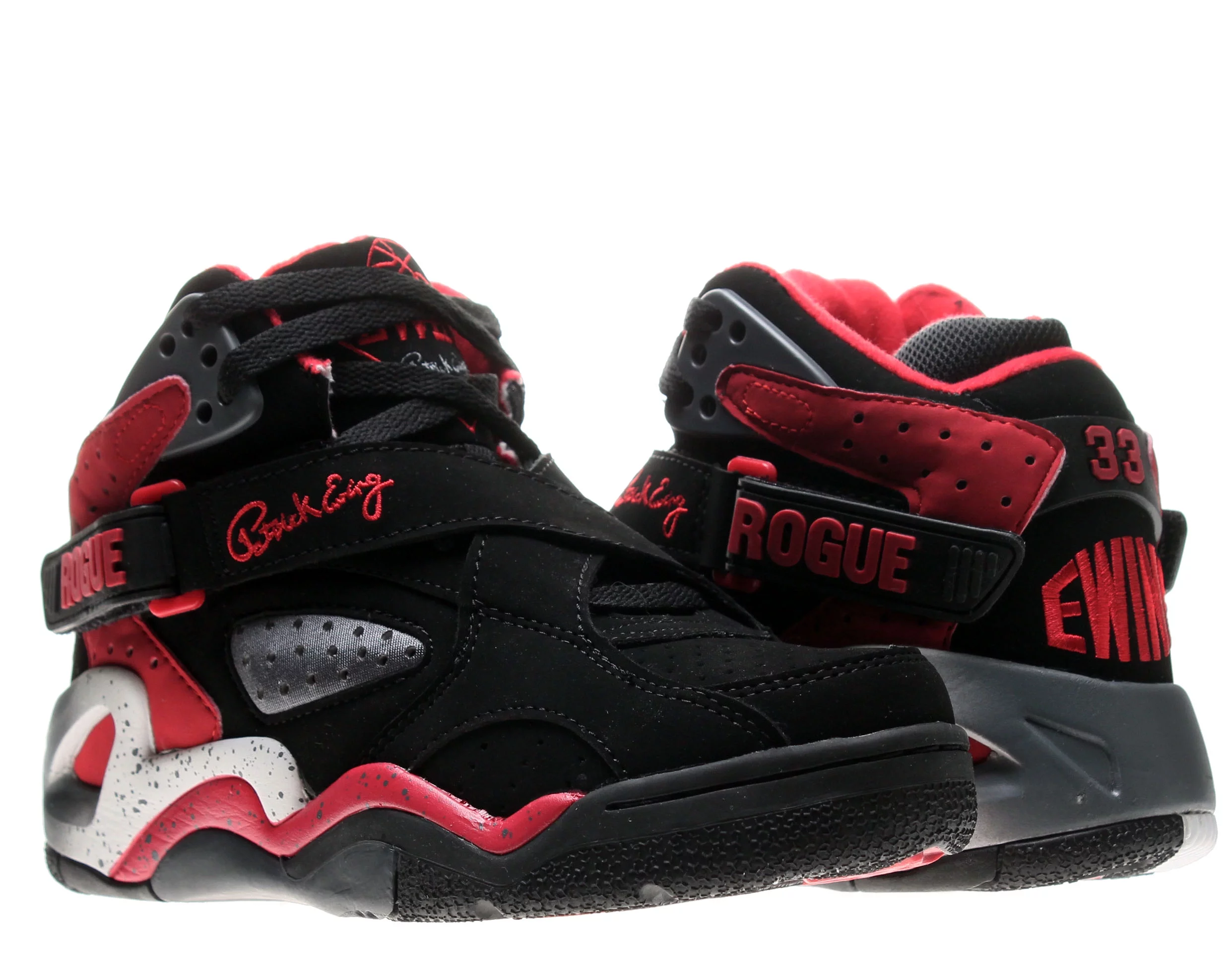 Patrick Ewing Athletics Rogue Mens Basketball Fashion Sneakers Athletic Shoes Sparkling Black Red Castlerock