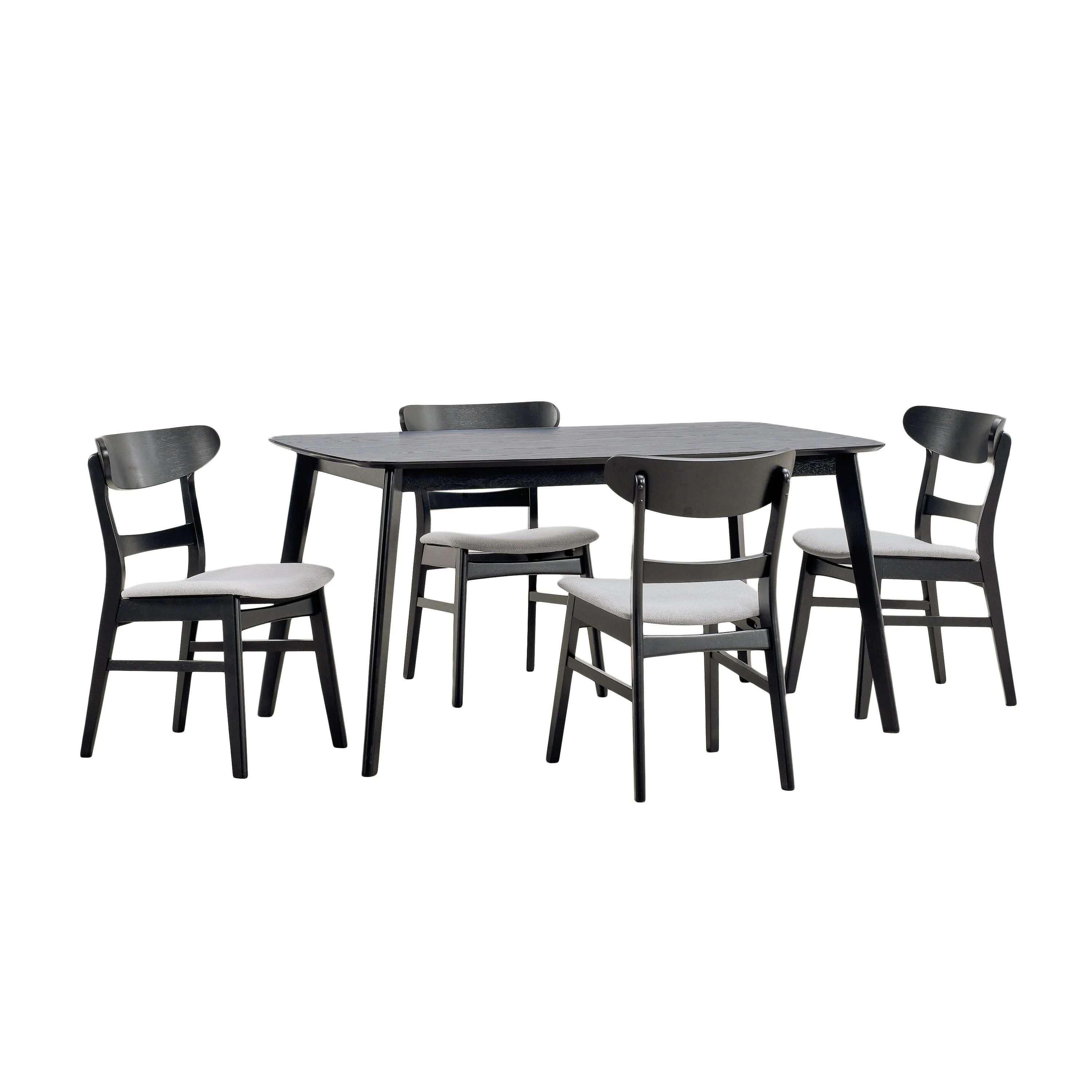 Christopher Knight Home Bryner Upholstered 5 Piece Dining Set by  Black + Light Gray