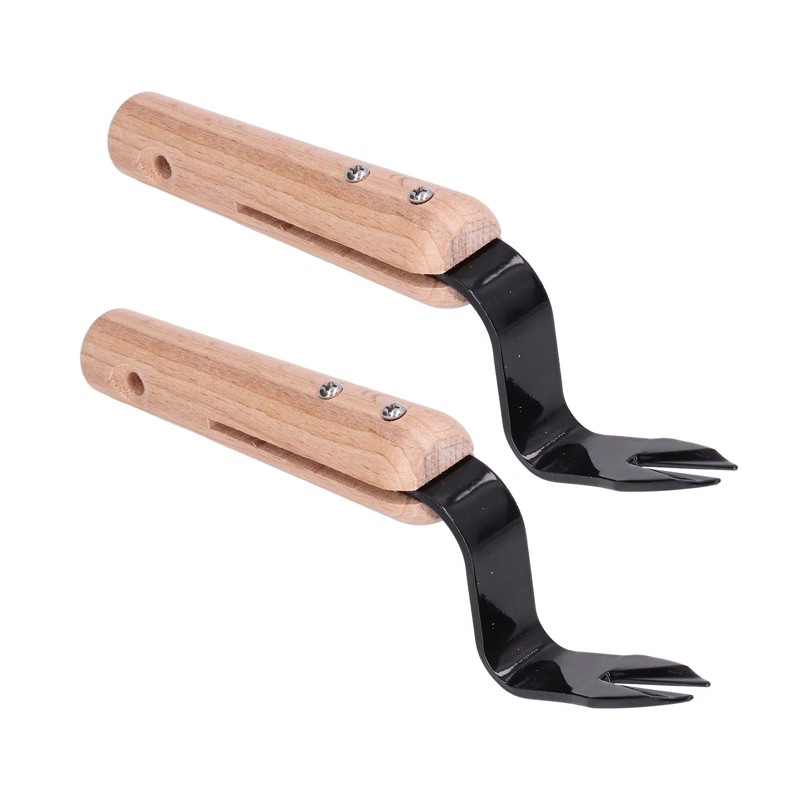 Planting Gadgets 2Pcs Forked Head Hand Weeder Puller Wood Handle Remove Weeds Shovel Garden Weeding Fork Trimming Tools Planting Gadgets
