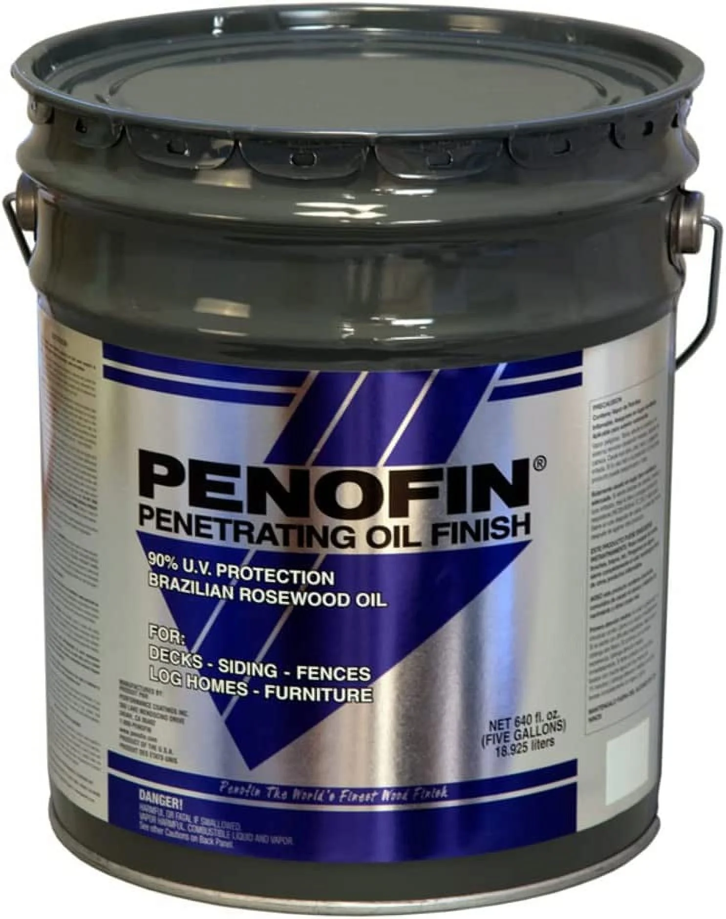 5 gal Penofin F3ECL5G Clear Blue Label Premium Transparent Stain (250-VOC)