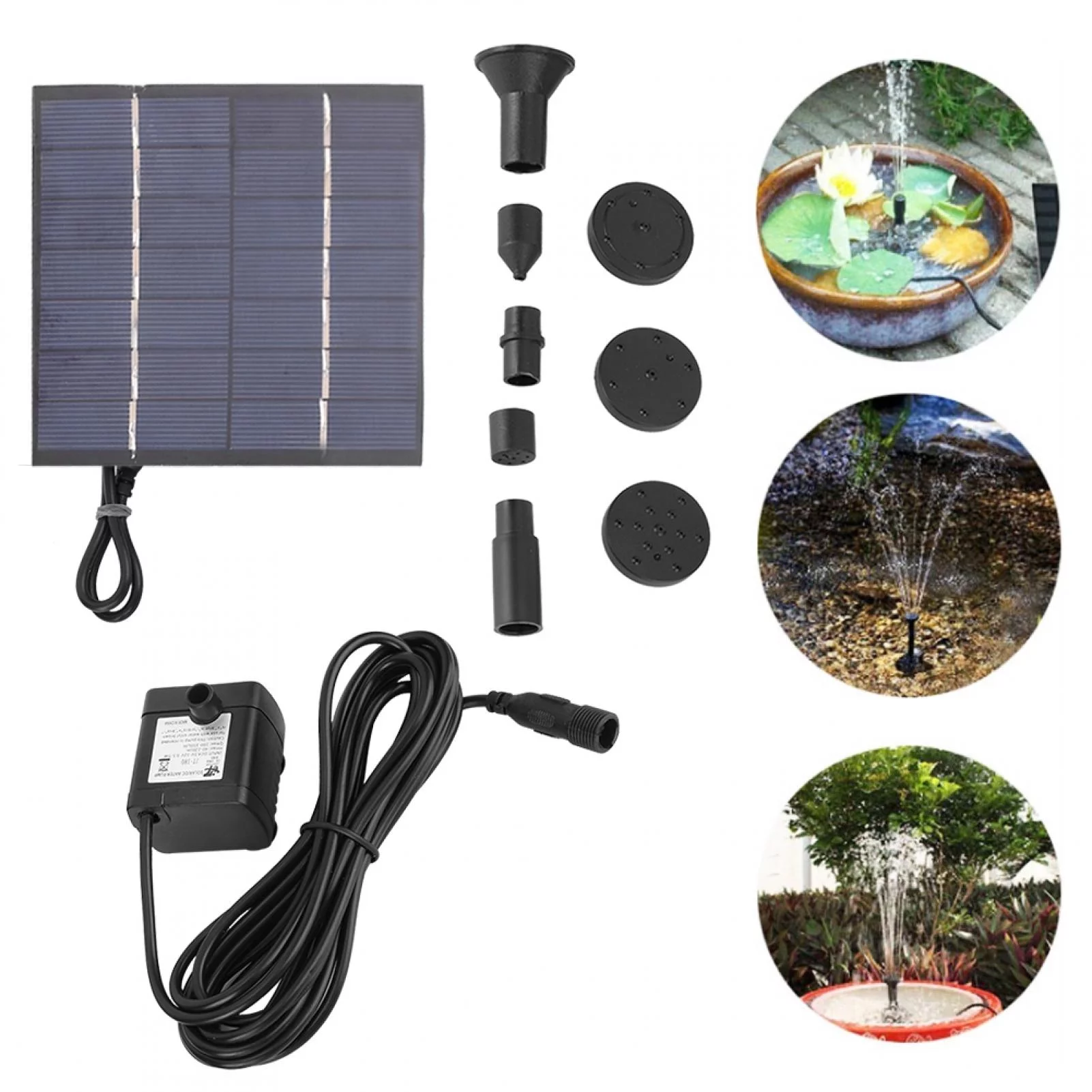 Uadme 1.4W Solar Powered Panel - Submersible Water Panel Fountain Pump Pond Pool Fountain Kit