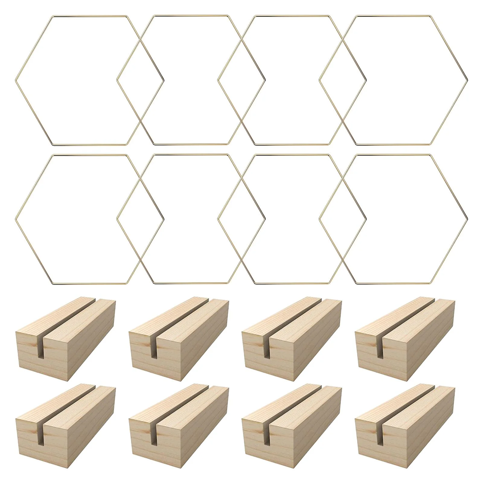 HILABEE 16Pcs Floral Hoop Macrame Hoop Set Centerpiece Wooden Stand Craft Hoop s Wreath s Pack for Party House Adults Couples