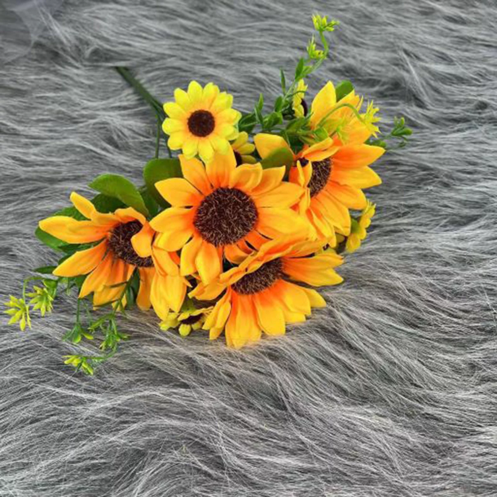 Heads Artificial Sunflower Bouquet, Silk Sunflower Wedding Flower, Home Decoration Wedding Decor Artificial Flowers in Pot Artificial Flowers for Fall Peonies Artificial Flowers Artificial Flower