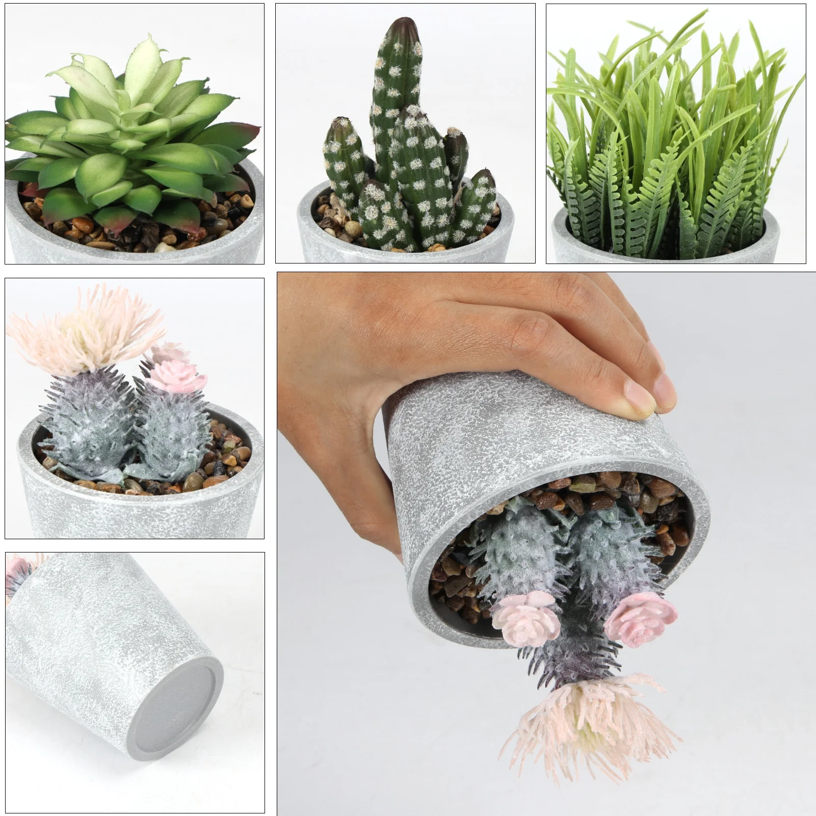 4PCS Artificial Plants in Pots Set