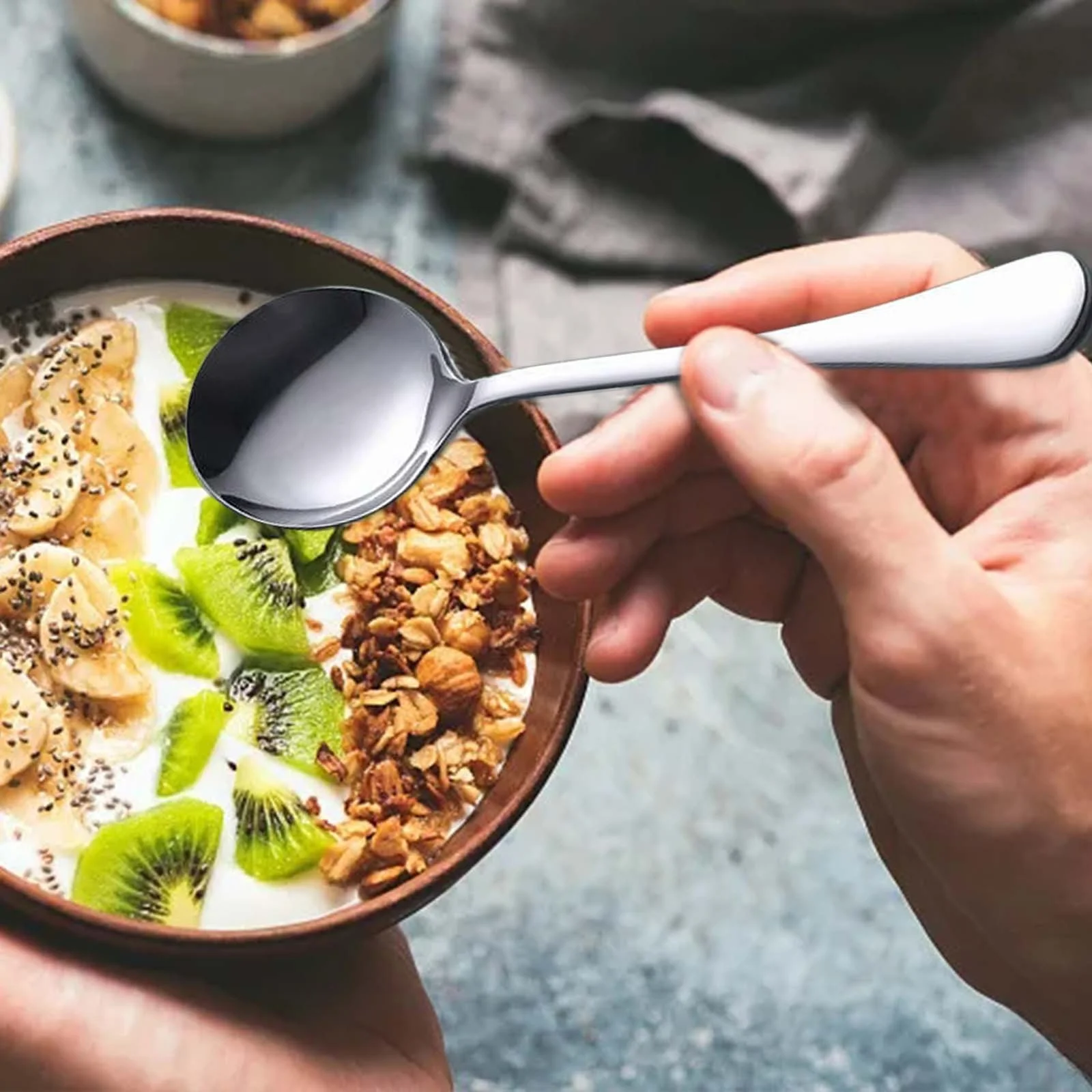 SIfdSeng Stainless Steel Tableware Border Western Fork Spoon Dessert Coffee Spoon Hotel Beef Steak Fork July 4th Decorations for Outside Home Father Day Gifts From Kids Father's Day Gifts