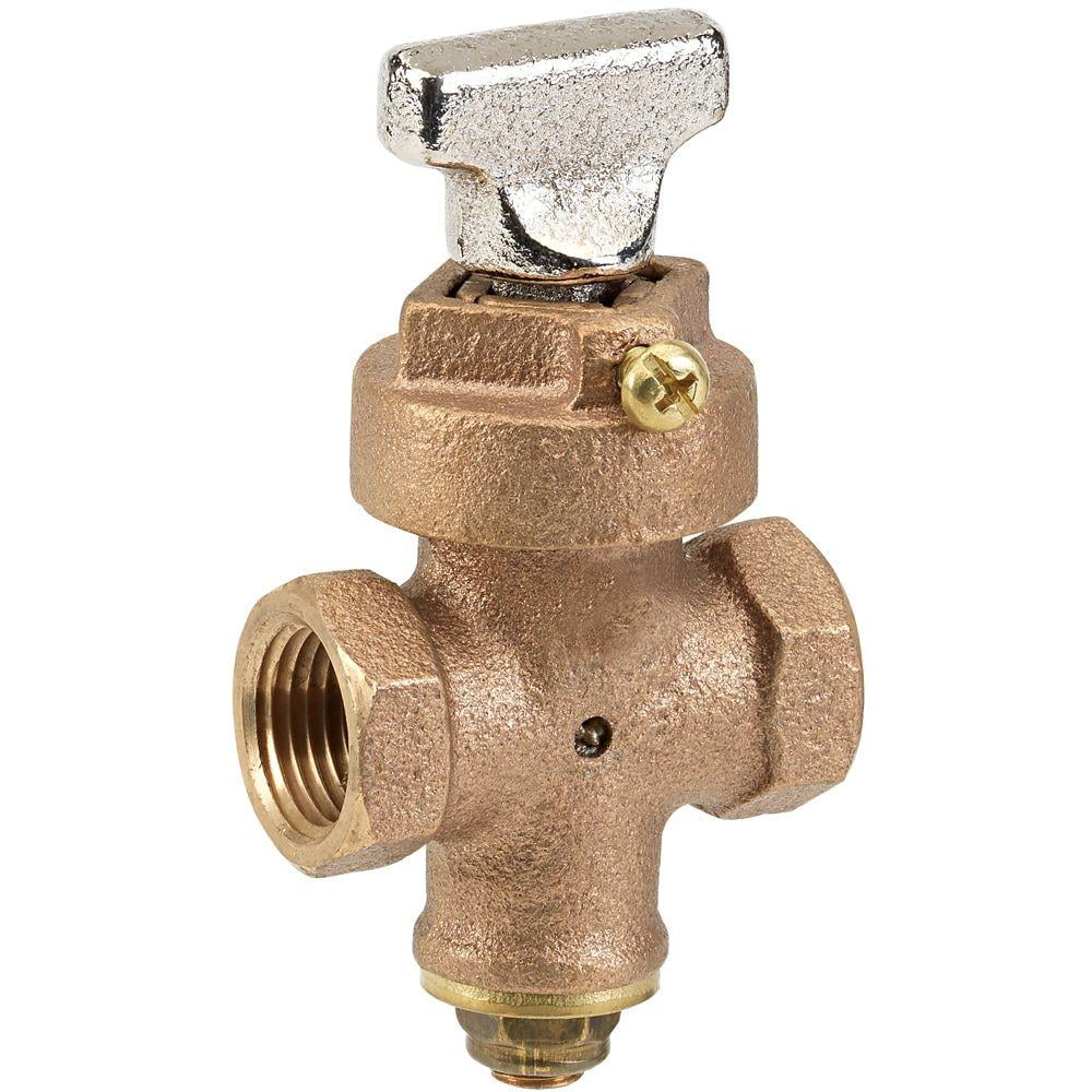 Homewerks 225-2-34-34 Threaded Ground Key Stop & Drain Valve, FIP x FIP, 3/4