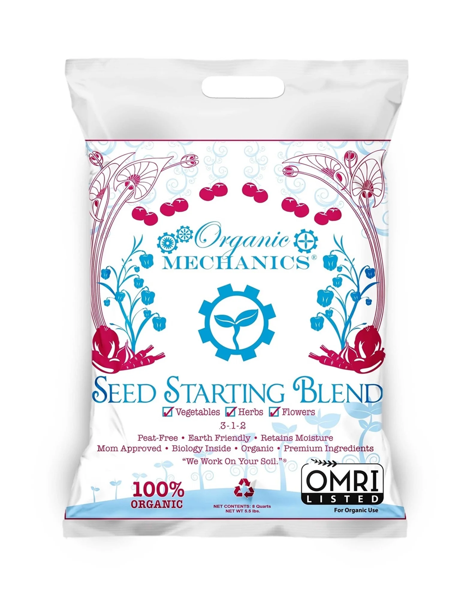 Organic Mechanics Seed Starting Blend Potting Soil, 8qt