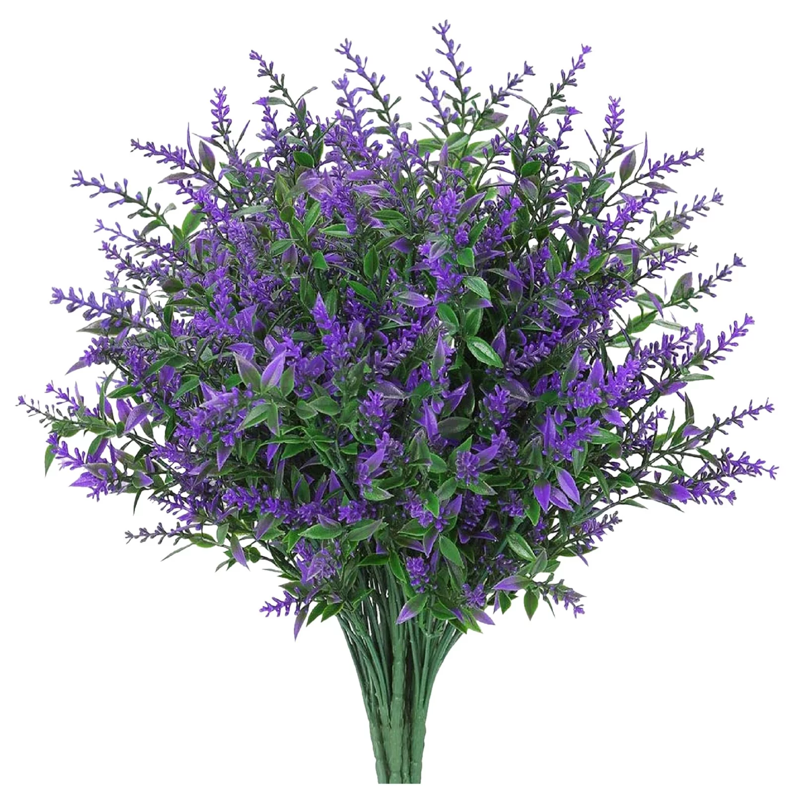 UYUH 8 Bundles Artificial Flowers Outdoor Plants Lavender Artificial Flower Plastic Shrubs Indoor Outside Hanging Decorations