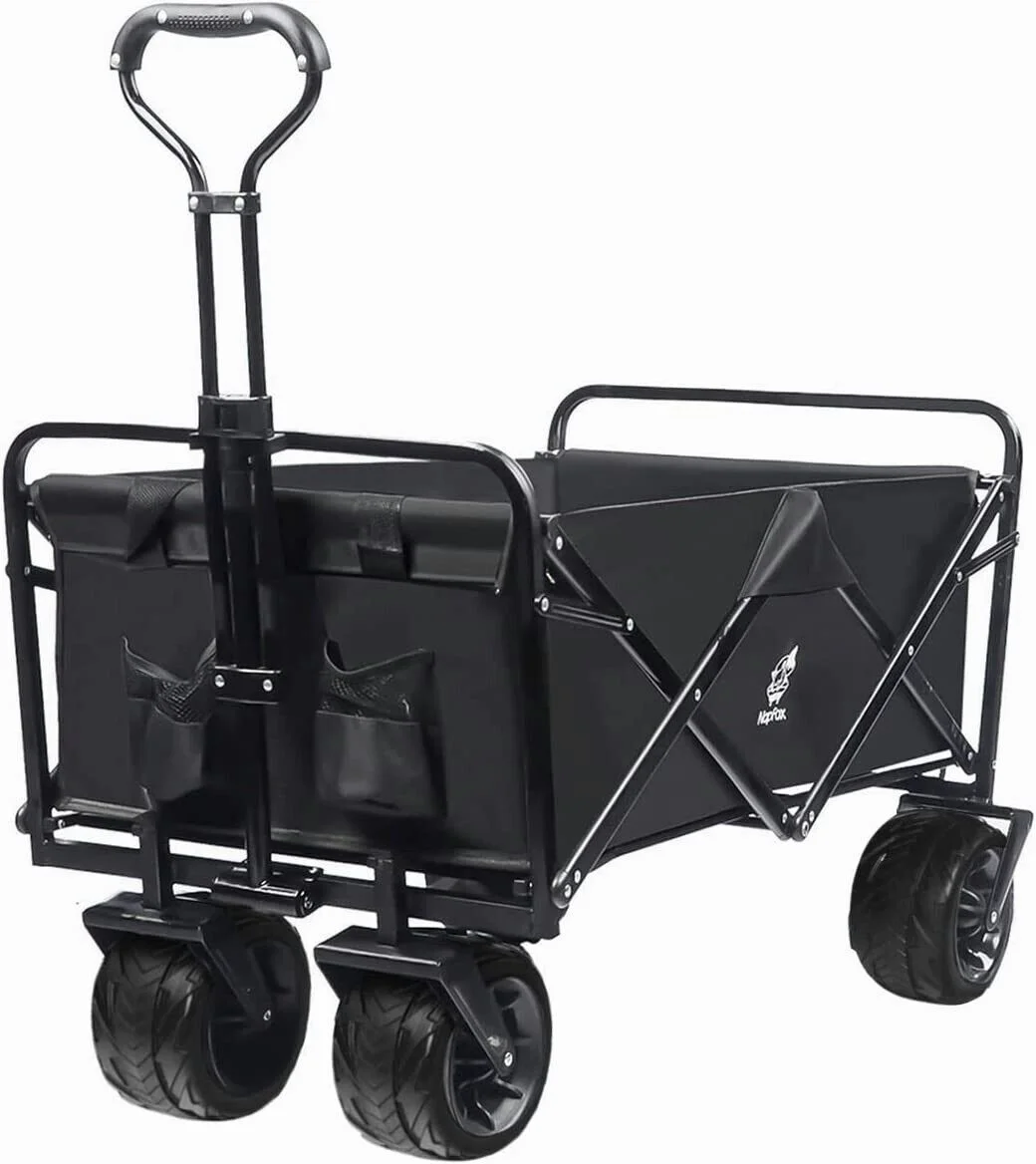 Collapsible Folding Beach Wagon Cart Heavy Duty Utility Wheels Outdoor Garden