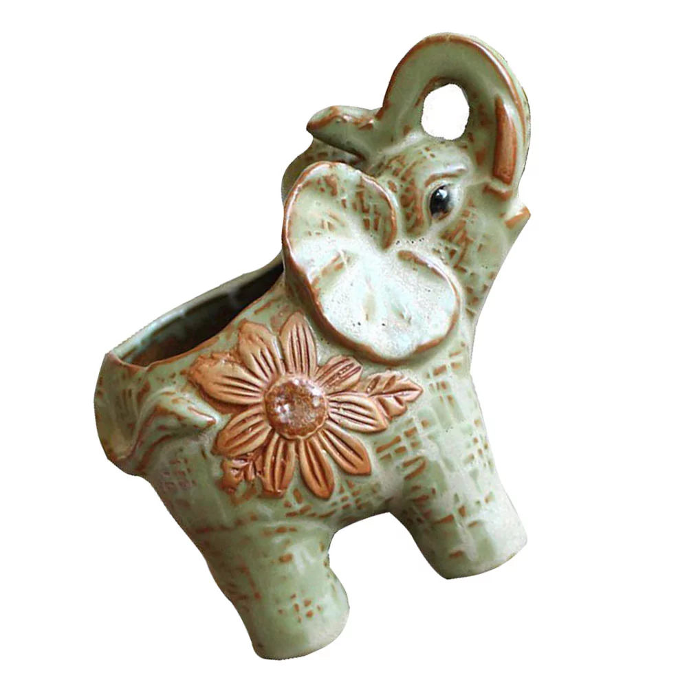 Guichaokj Creative Desktop Flowerpot Chic Tabletop Flowerpot Elephant Shape Flower Pot