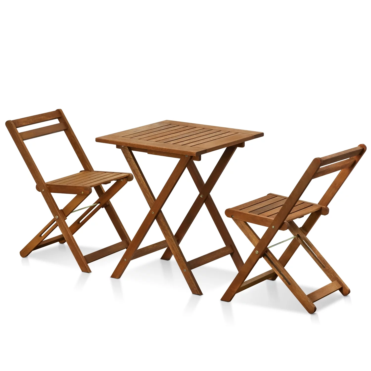 Tioman Outdoor Hardwood 3 Piece Bistro Set in Teak Oil