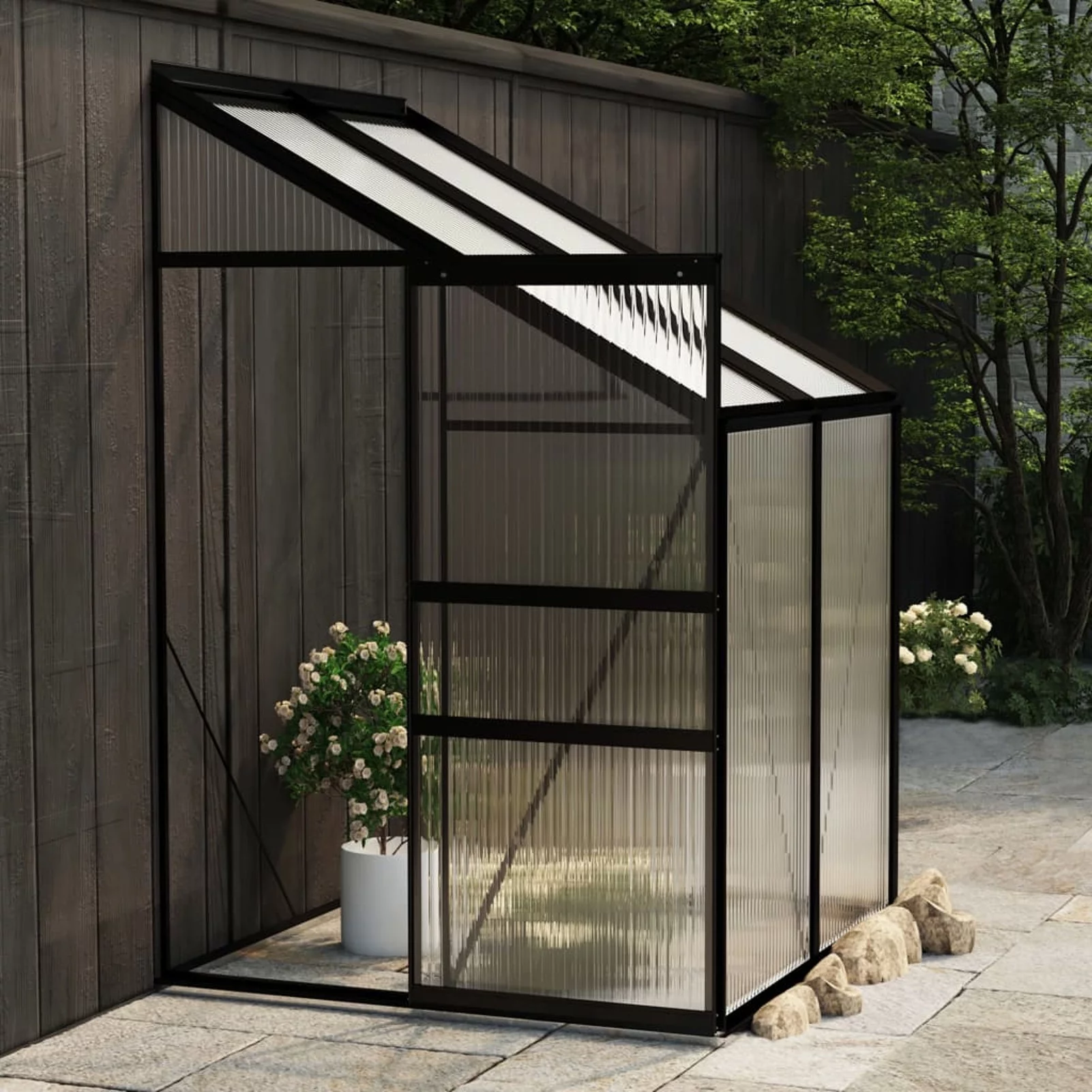 ikayaa Greenhouse Anthracite Aluminum 95.3 ft³