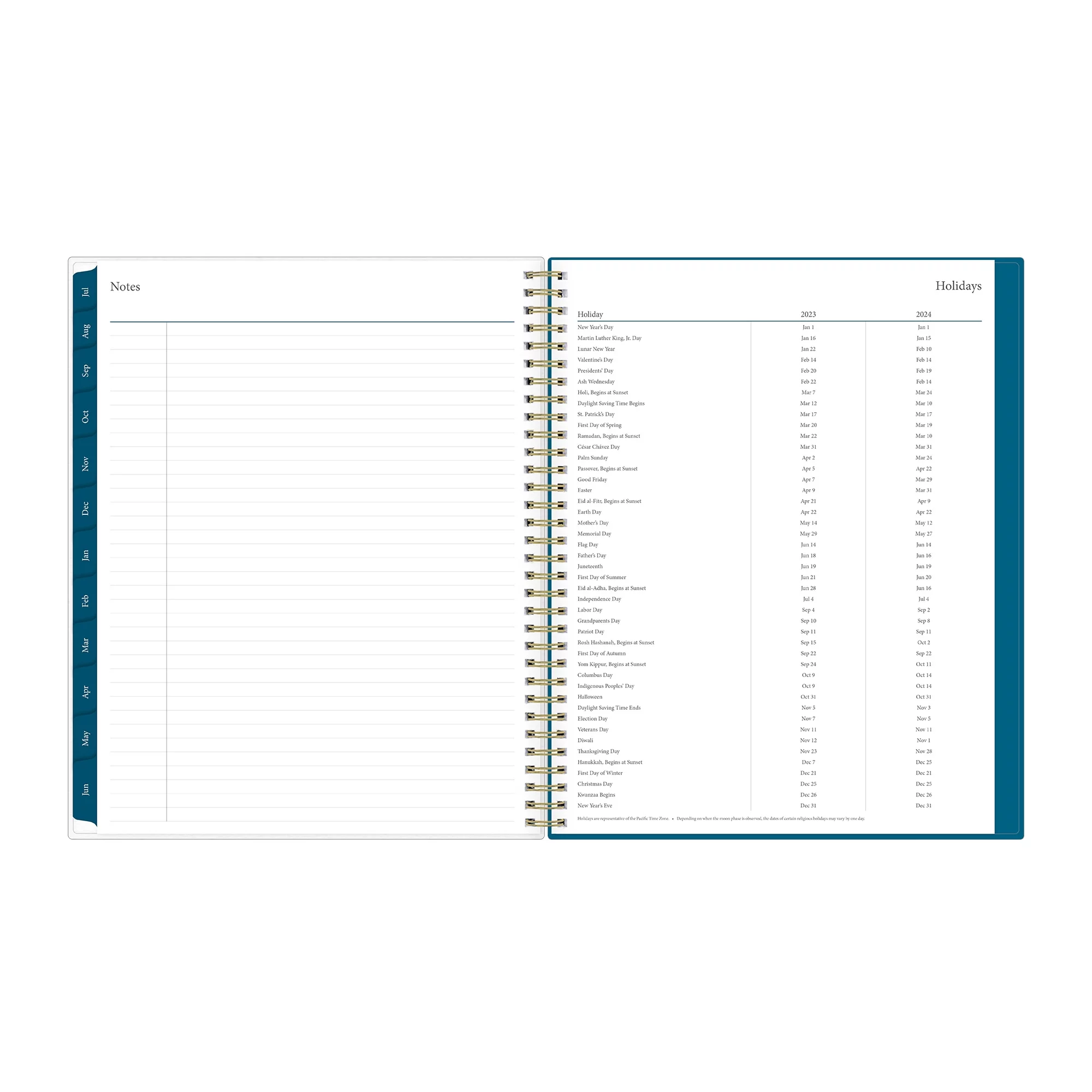 2023-2024 Weekly Monthly Planner, 8.5x11, Blue Sky, Bakah Blue