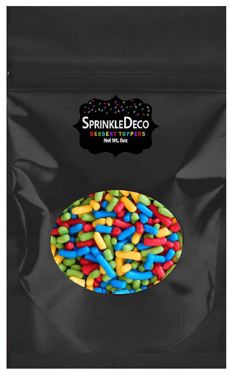 Sprinkle Deco® Yellow Red Lime Green Bright Blue Cake Pop Cookie Cupcake Cakes Semi-Sweet Edible Confetti Decorations Sprinkles Desert Jimmies Toppers