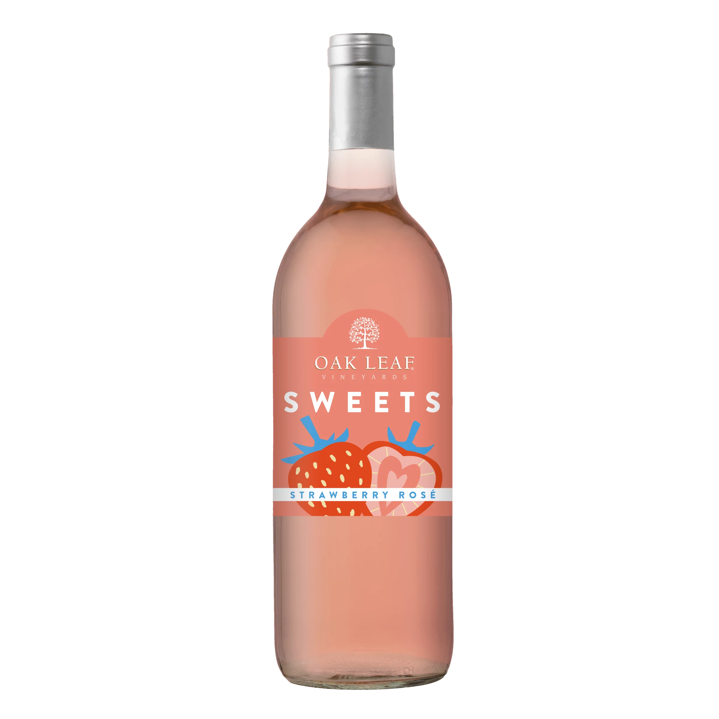 Oak Leaf Vineyards Sweets Strawberry Rose California Flavored Wine, 750 ml Bottle, 9% ABV