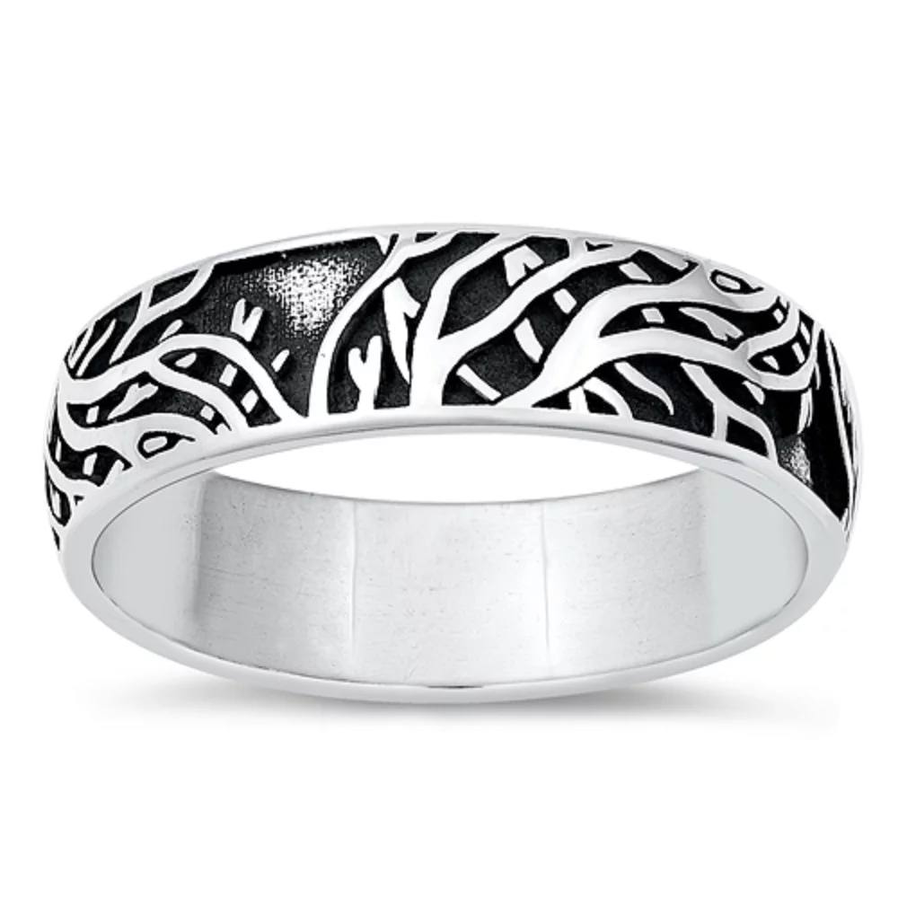 All in Stock Sterling Silver Ancient Tree Branch Ring Size 5