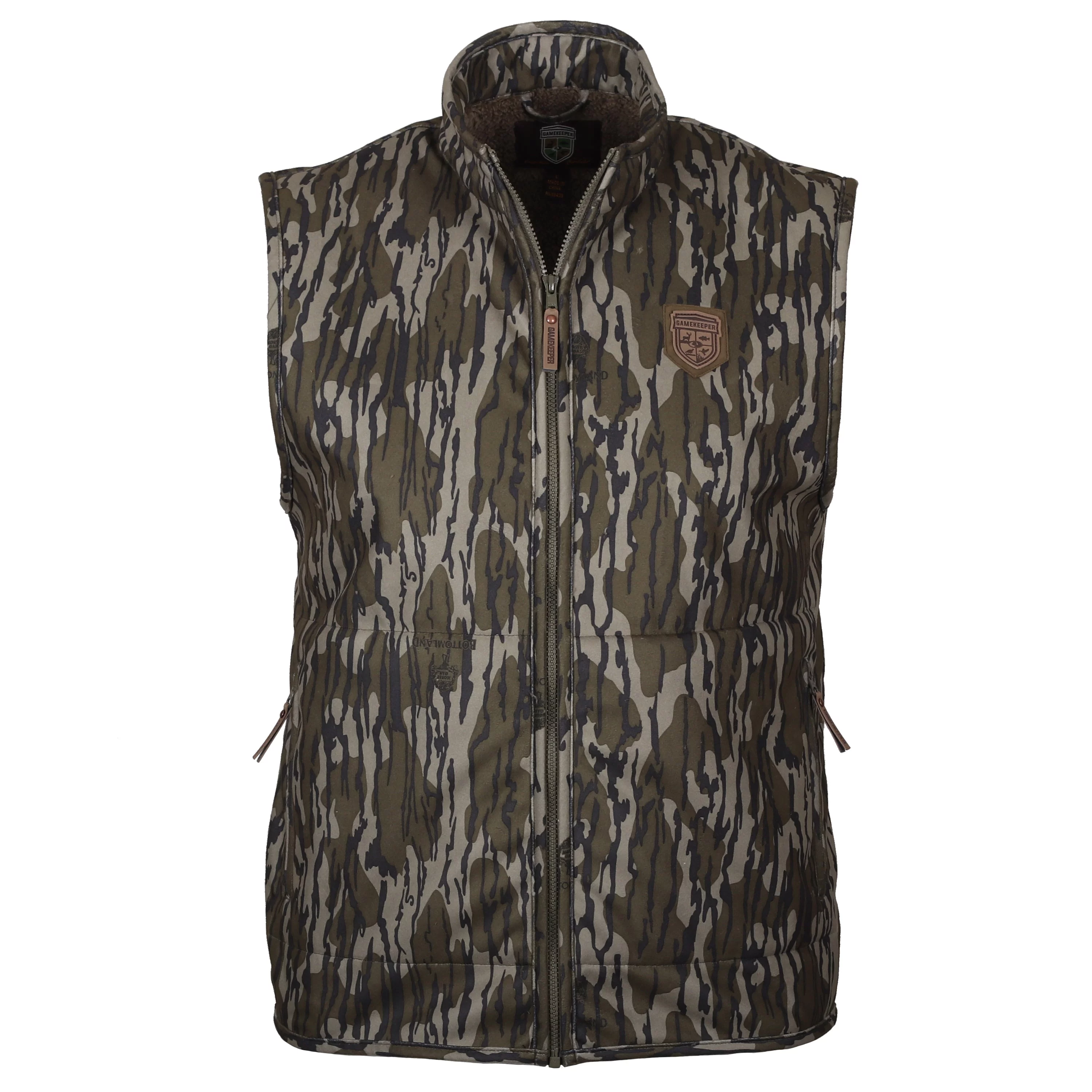 Mossy Oak Gamekeeper Vest Fleece Windproof Hitch Hunter Bottomland - 3X