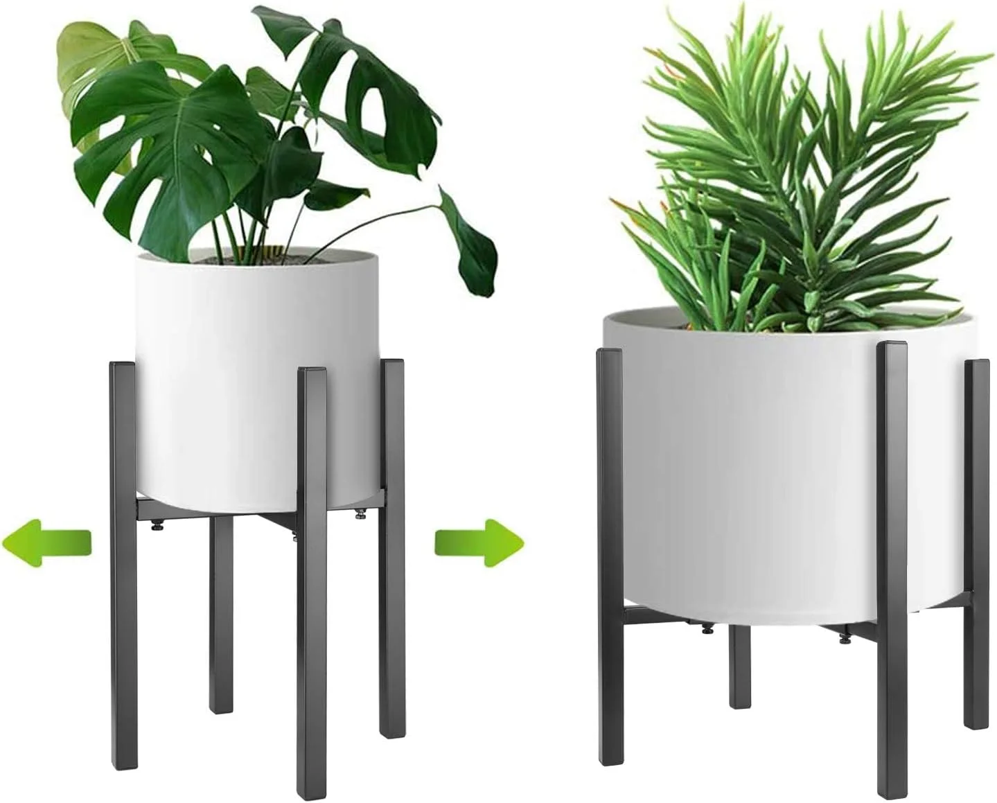 Metal Plant Stand Indoor & Outdoor, Adjustable Plant Stand Width 8-12 inches, Plant Stand Mid Century Plant Pot Holder Corner Plant Stands,Pot Plant Not Included
