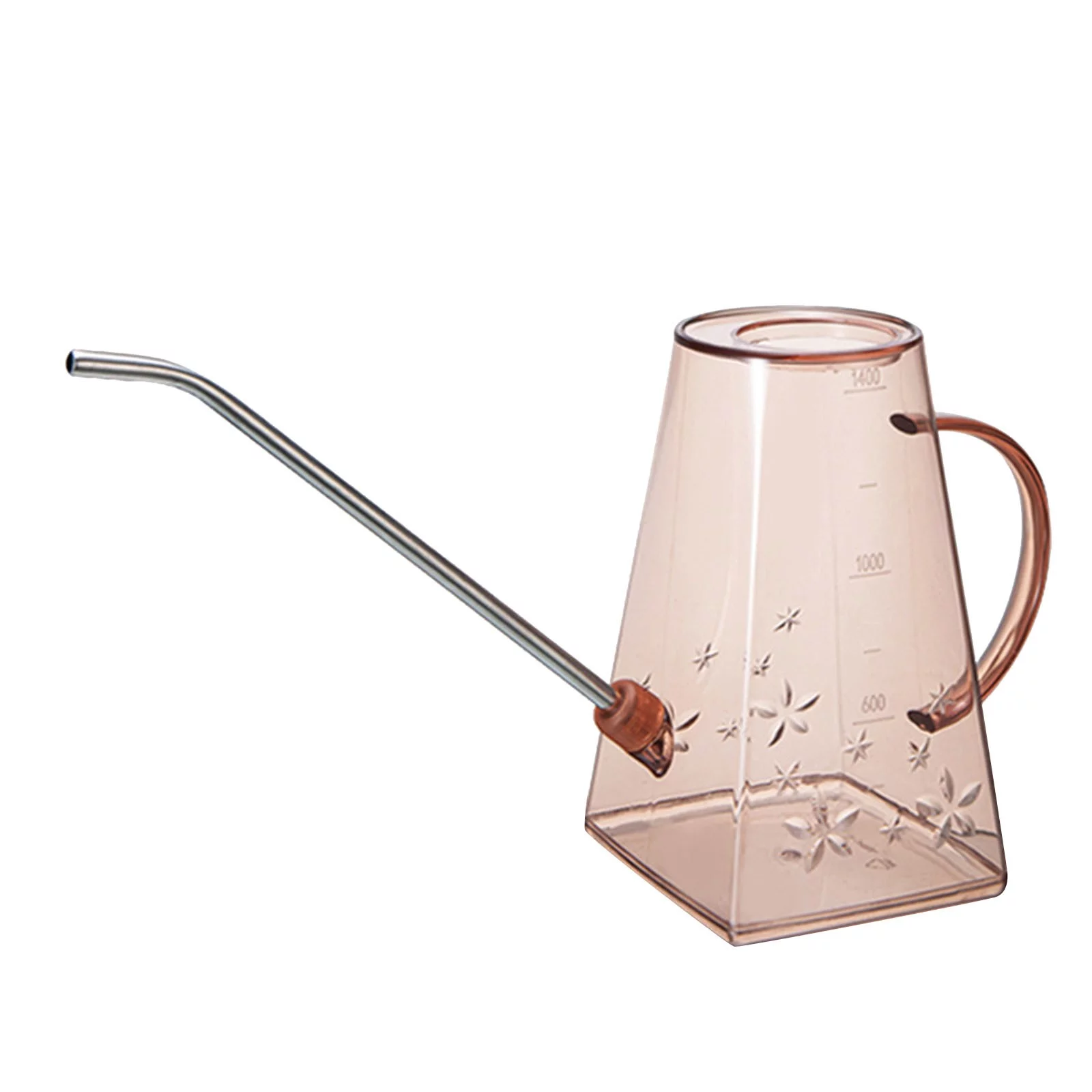 TIIFSWHS Home Gardening Transparent PP Long Mouth Watering Pot Watering Water Bottle Pattern Retro Watering Pot Stainless Watering Can Garden in A Can Watering