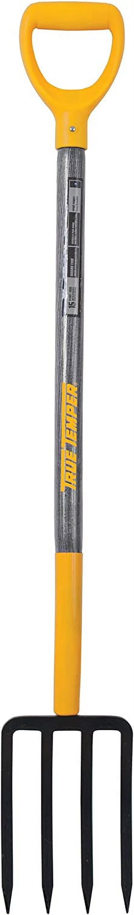 True Temper 2812200 4-Tine Spading Digging Fork with 30 in. Hardwood D-Grip Handle, 30 Inch
