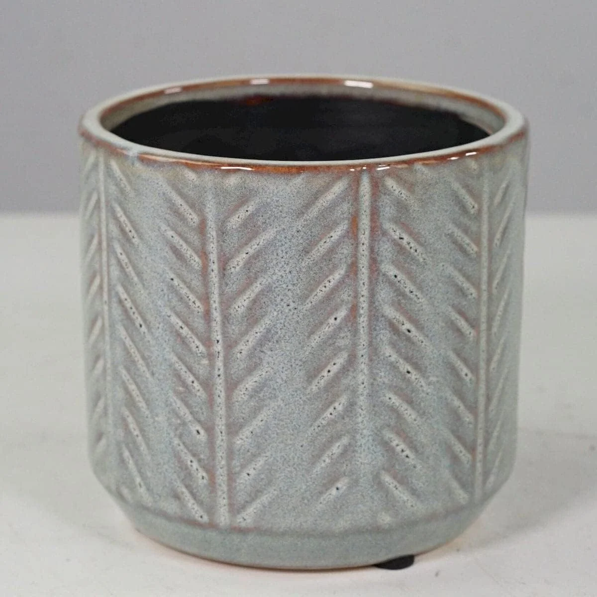 Light Blue Reactive Glaze Ceramic Planter