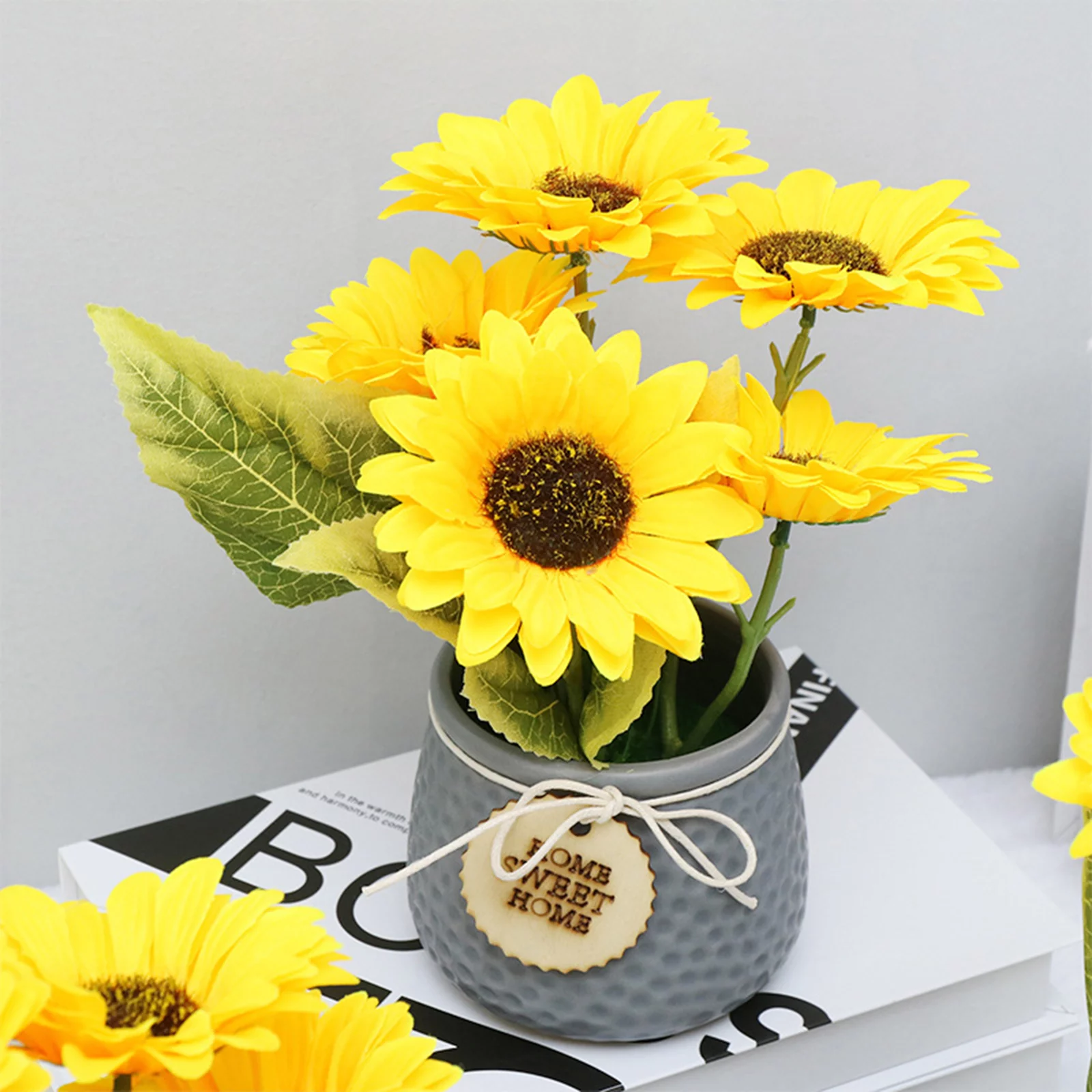 American sunflower simulation flower ceramic pot