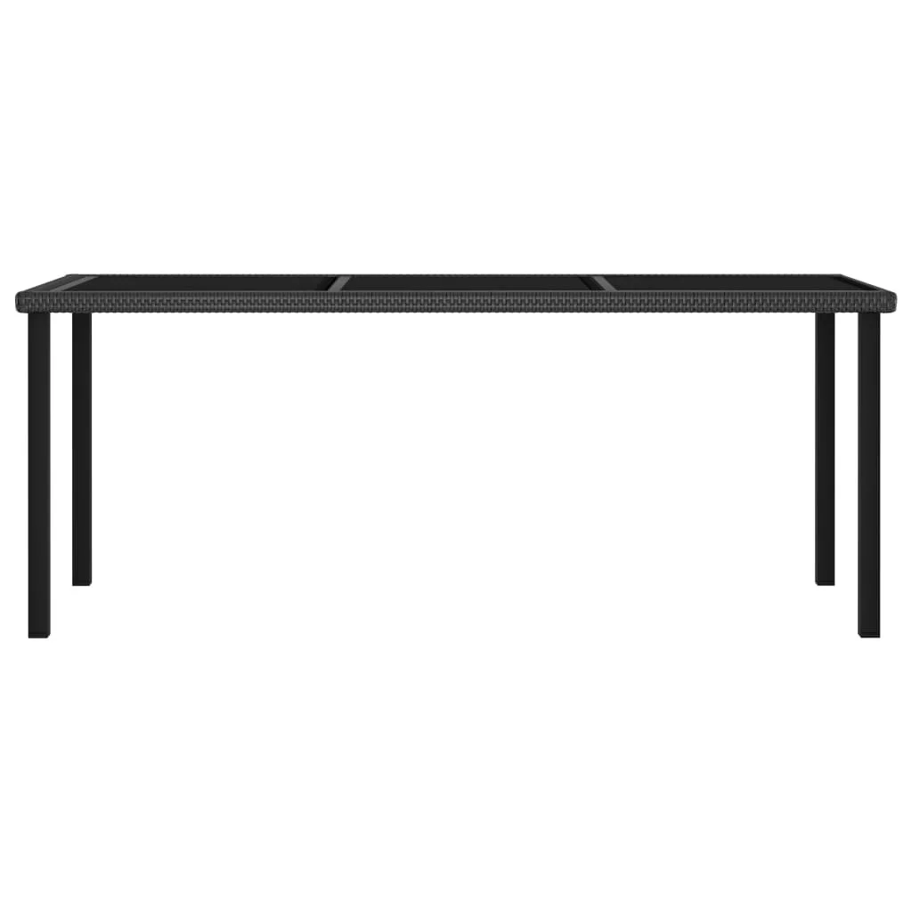 vidaXL 9 Piece Patio Dining Set Poly Rattan Black