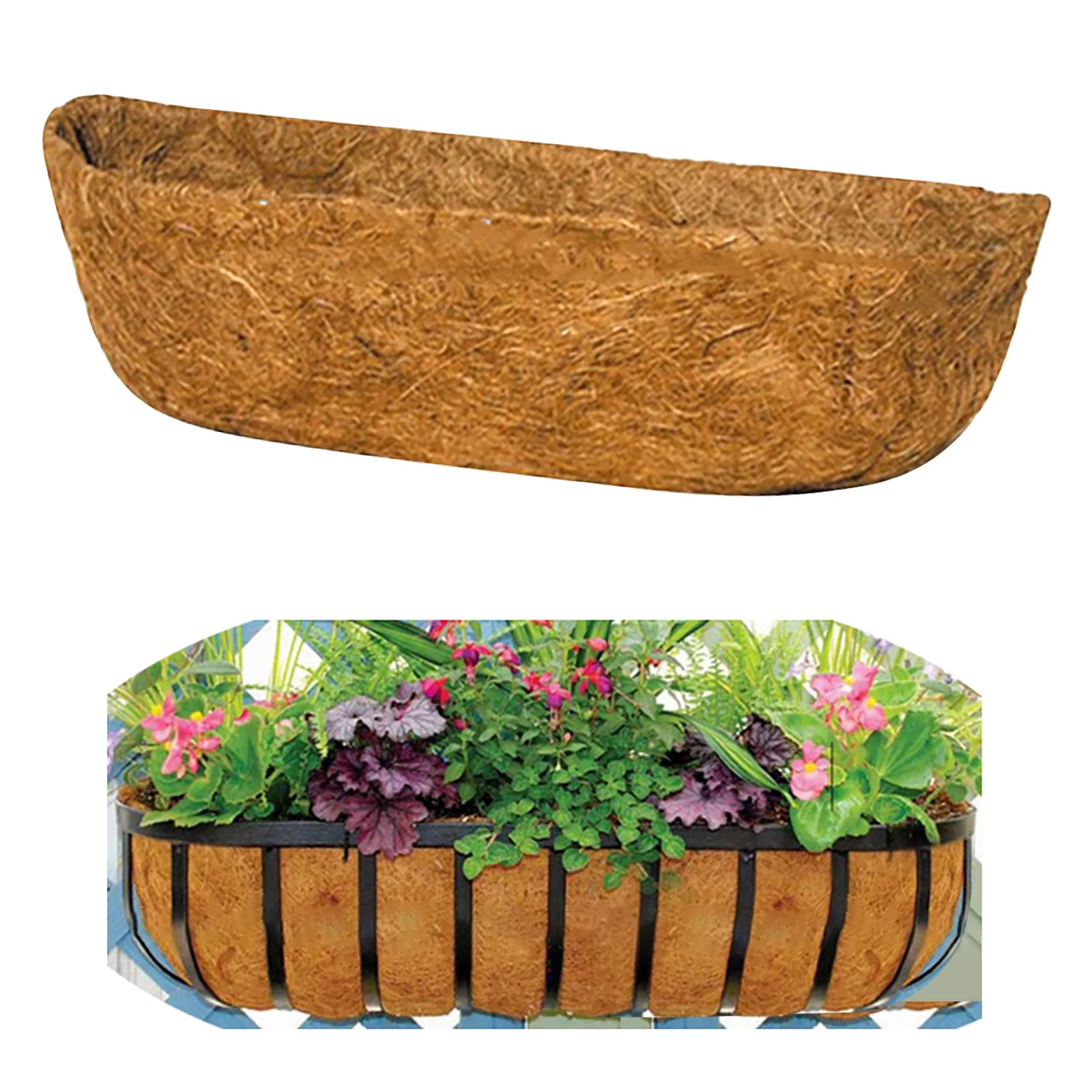 Bnnlsa Flower Pots Coconuts Replacement Planter Liner Basket Inserts Fiber Hanging Pot for Flower Patio Garden