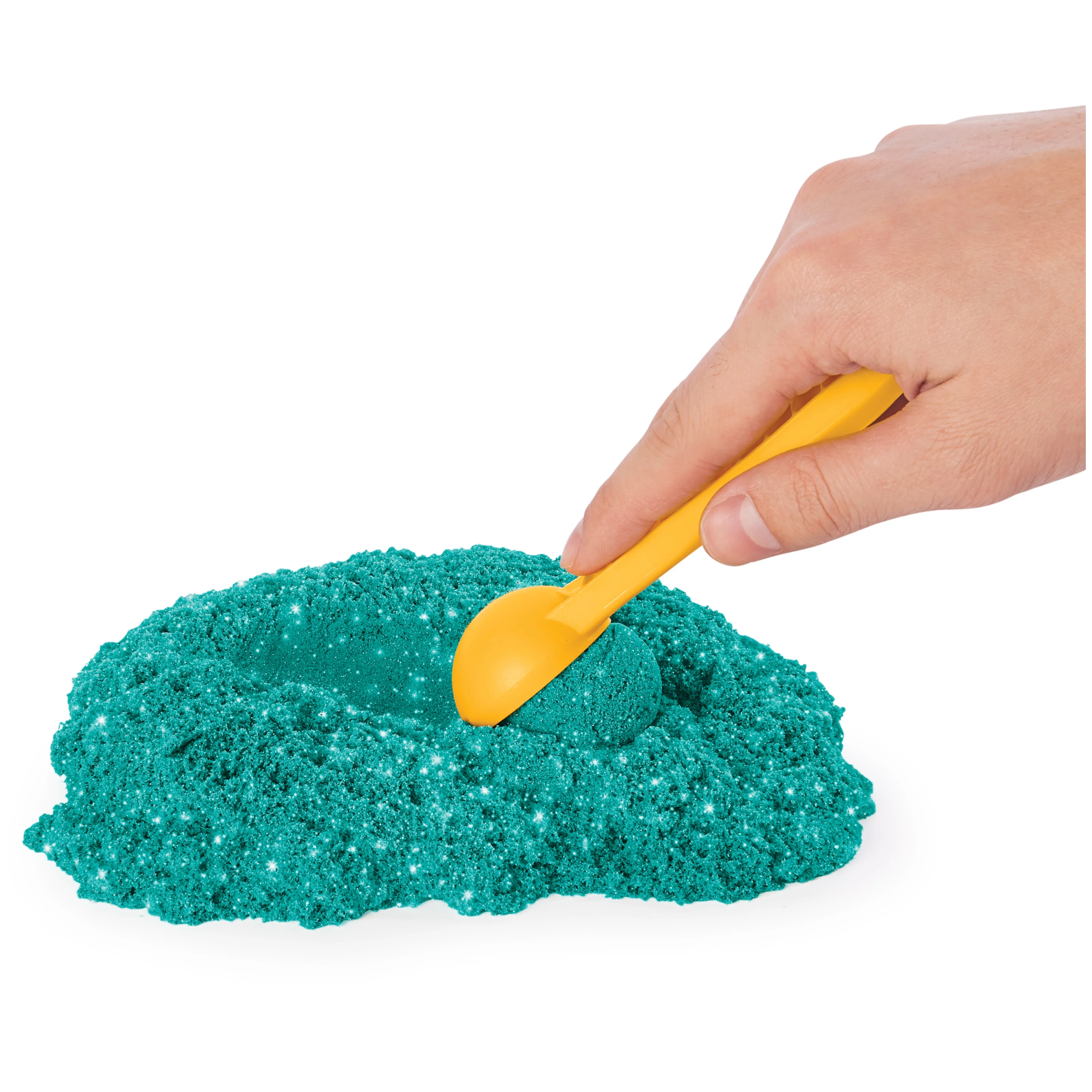 Kinetic Sand Sparkle Sandcastle Set w/ 1lb Teal Shimmer Kinetic Sand