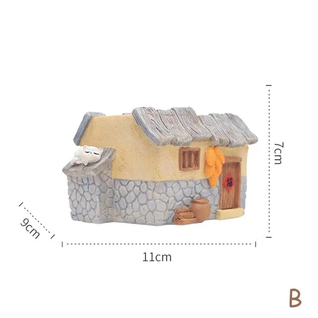 Rustic Vintage Farmhouse Planter for Succulents and Air Plants - Creative Flower Pot for Funny Cottage Grange Fairy Garden - Charming Tabletop Decor