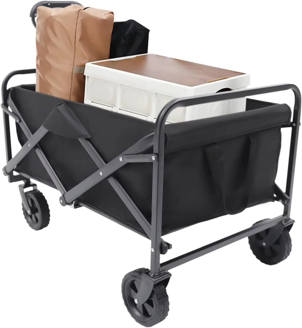 Miumaeov Folding & Rolling Collapsible Garden Cart Camping Wagon Utility 5