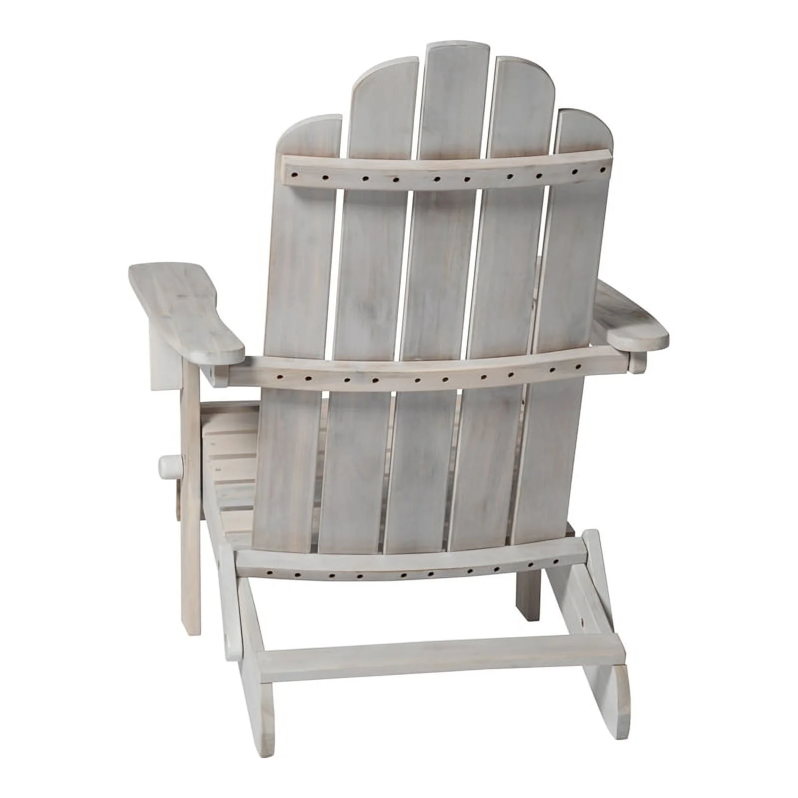 Home Square 2 Piece Patio Set with 2 Acacia Adirondack Chair in White Wash