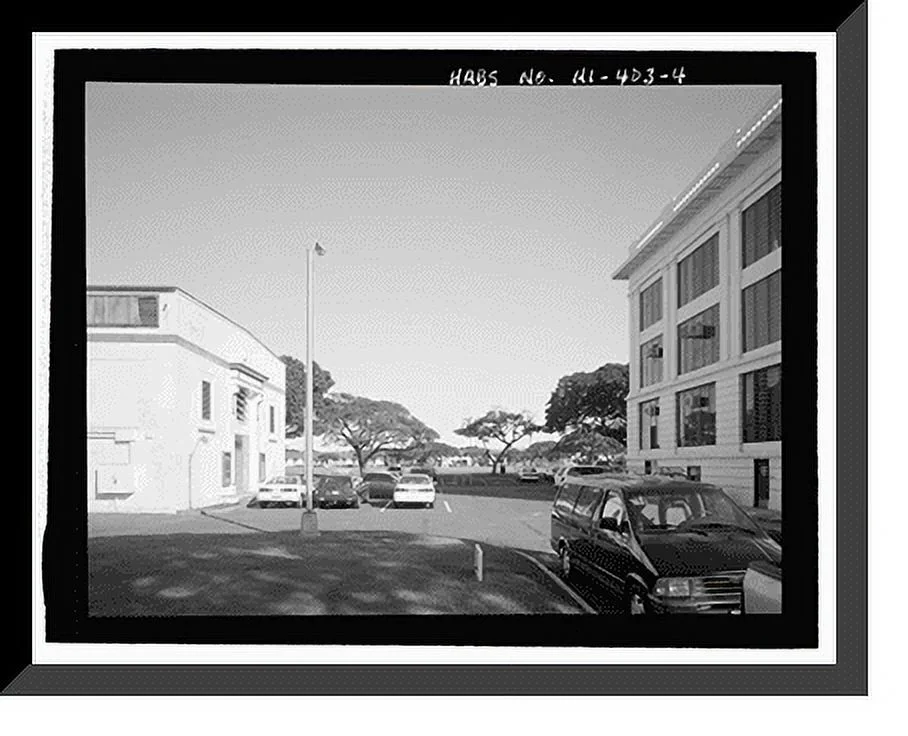 Historic Framed Print, U.S. Naval Base, Pearl Harbor, Gymnasium & Theater, Neville Way, Pearl Harbor, Honolulu County, HI - 4, 17-7/8