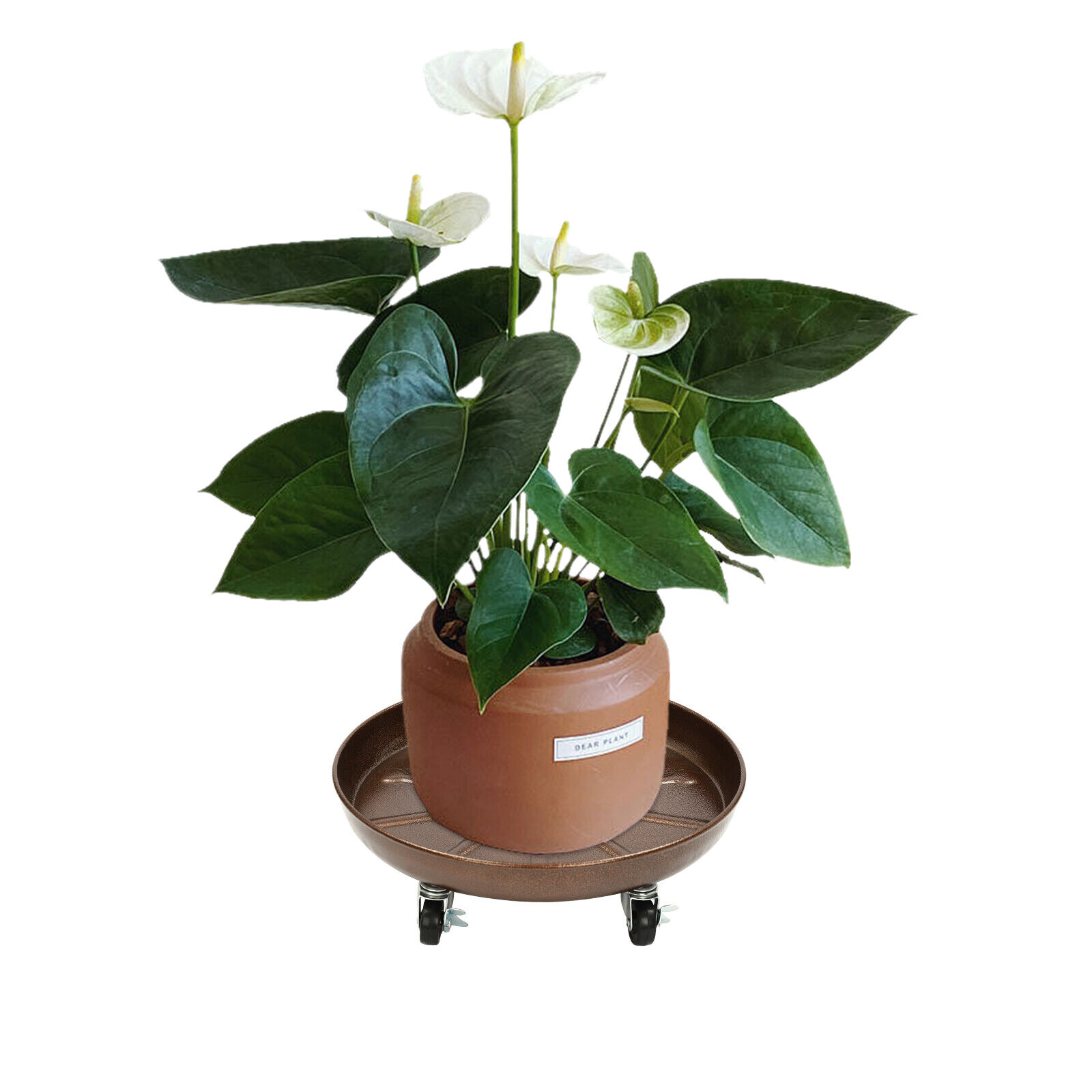 2 x Plant Stand Flowerpot Pot Trolley with Wheels Movable Flexible Plant Saucer +10* Universal Wheels