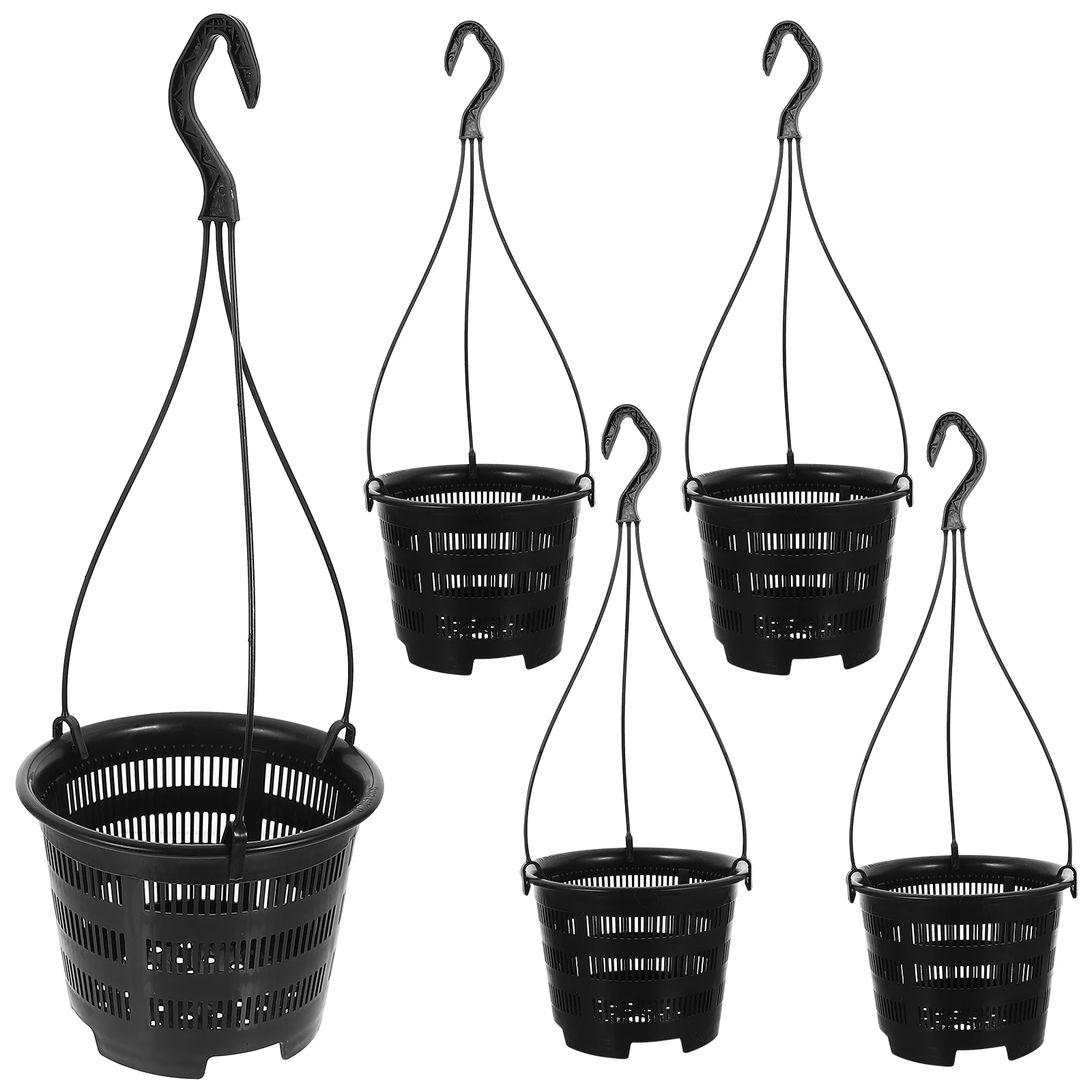 Hanging Basin Plant Pot Decor Plastic Flowerpot Mesh Pots Basket Orchids Baby Decorate 5 Sets