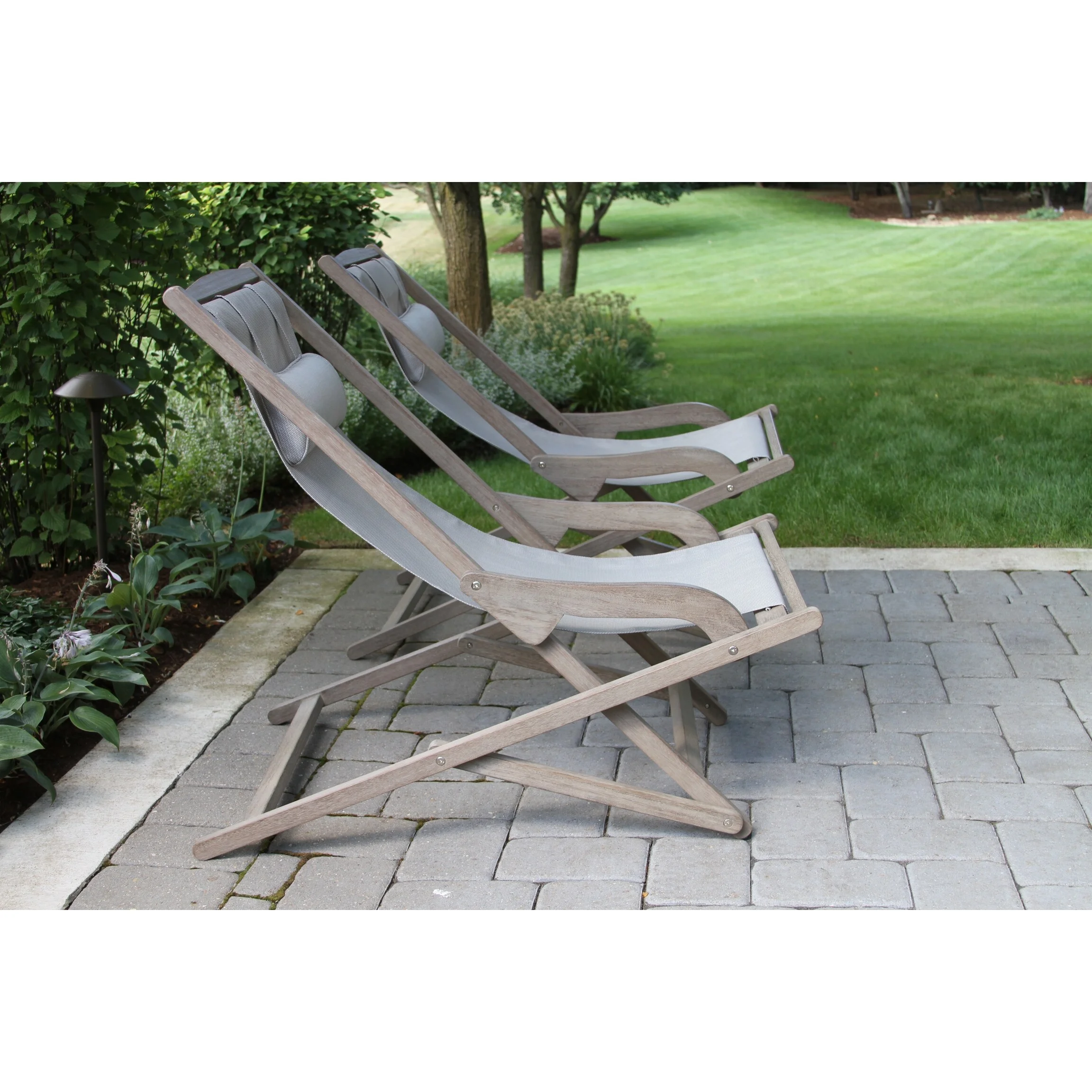 Contessa 2 pc. Grey Wash Sling Lounger Set