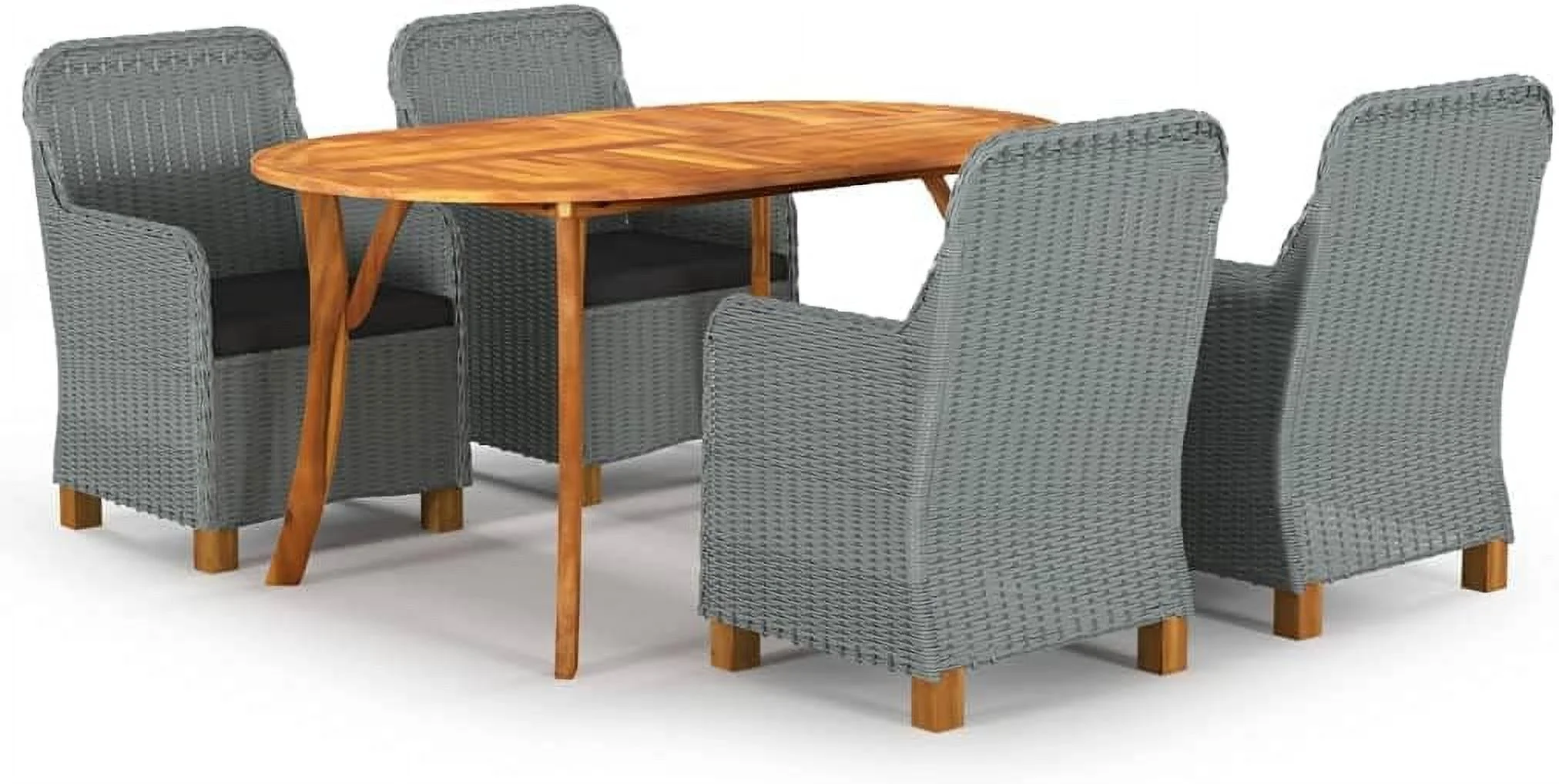 Garden Chairs  Park Chairs  Outdoor Chairs  Front Porch Outdoor Furniture for Parks  lawns  Yards 5 Piece Patio Dining Set Light Gray