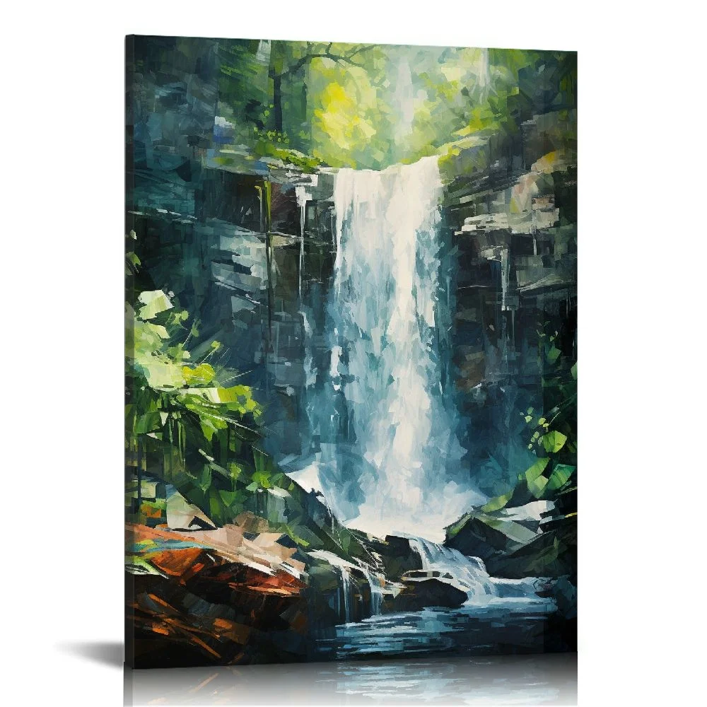 Nawypu  Dunns River Falls, Ocho Rios, Jamaica, Canvas Wall Art Print, Waterfall Home Decor Artwork